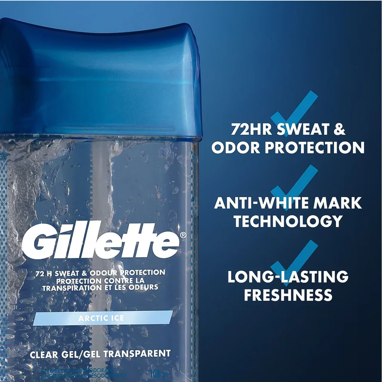 Gillette - Clear Gel 72 HR Antiperspirant Protection - Arctic Ice | 108 g - Image 2