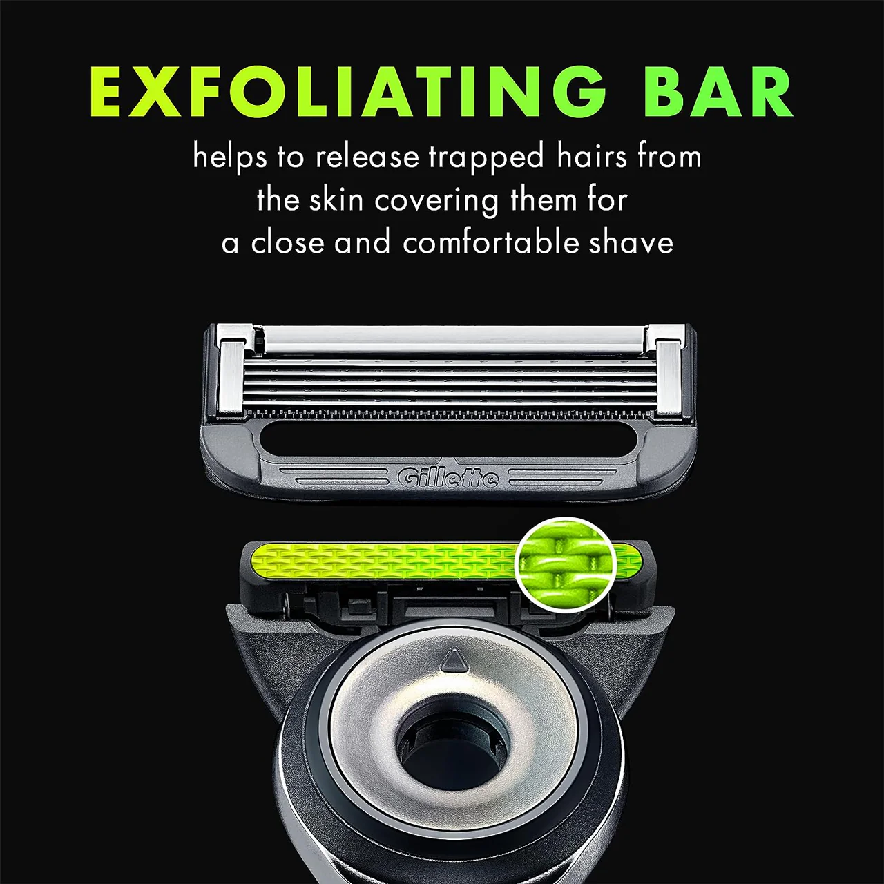 Gillette - Exfoliating Bar Razor | Razor + Cartridge + Stand - Image 4