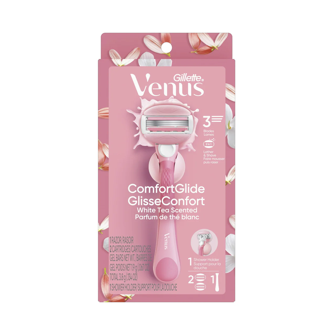 Gillette - Venus Comfort Glide White Tea Razor | 2 Cartridges + 1 Razor