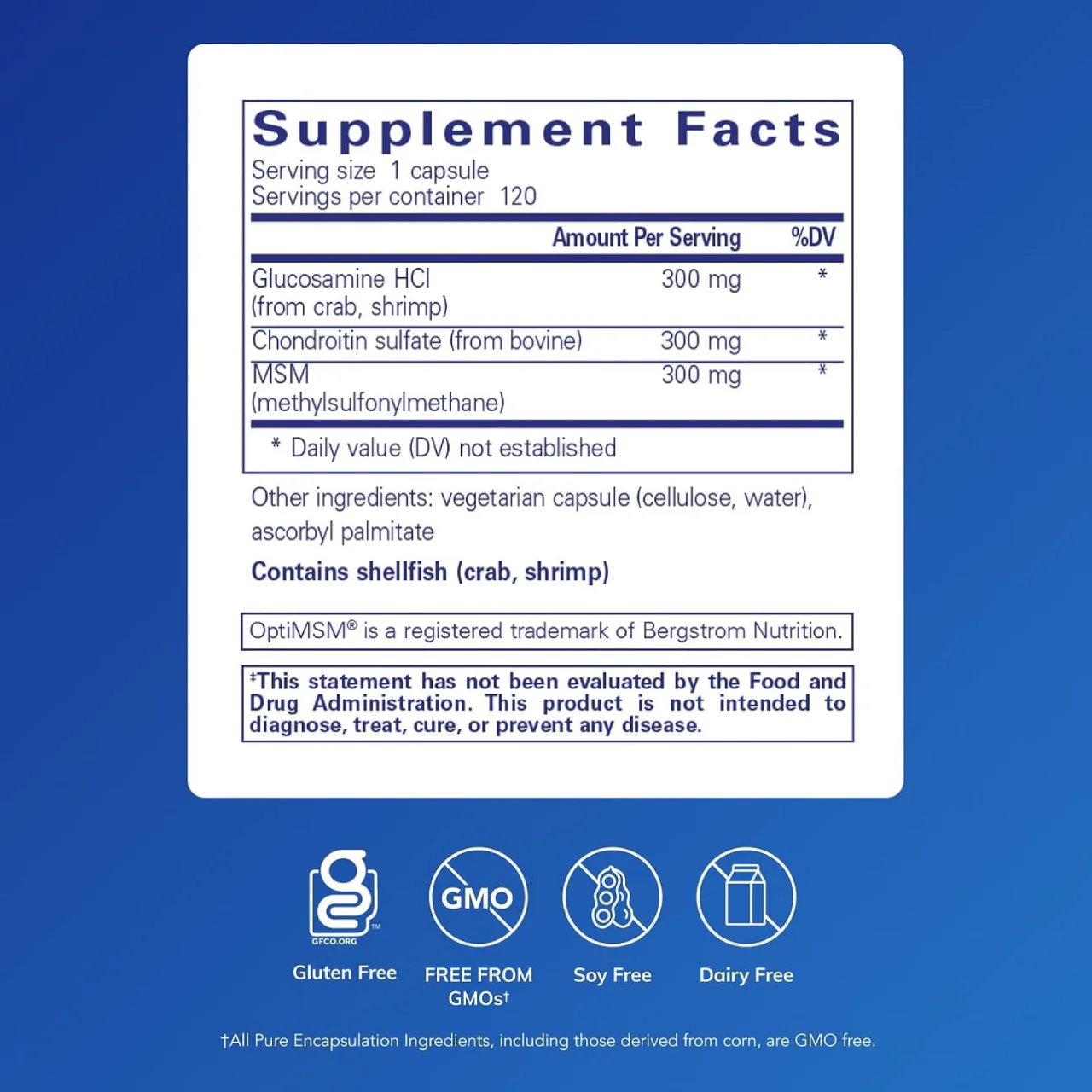 Pure Encapsulations - Glucosamine + Chondroitin with MSM | 120 Capsules - Image 2