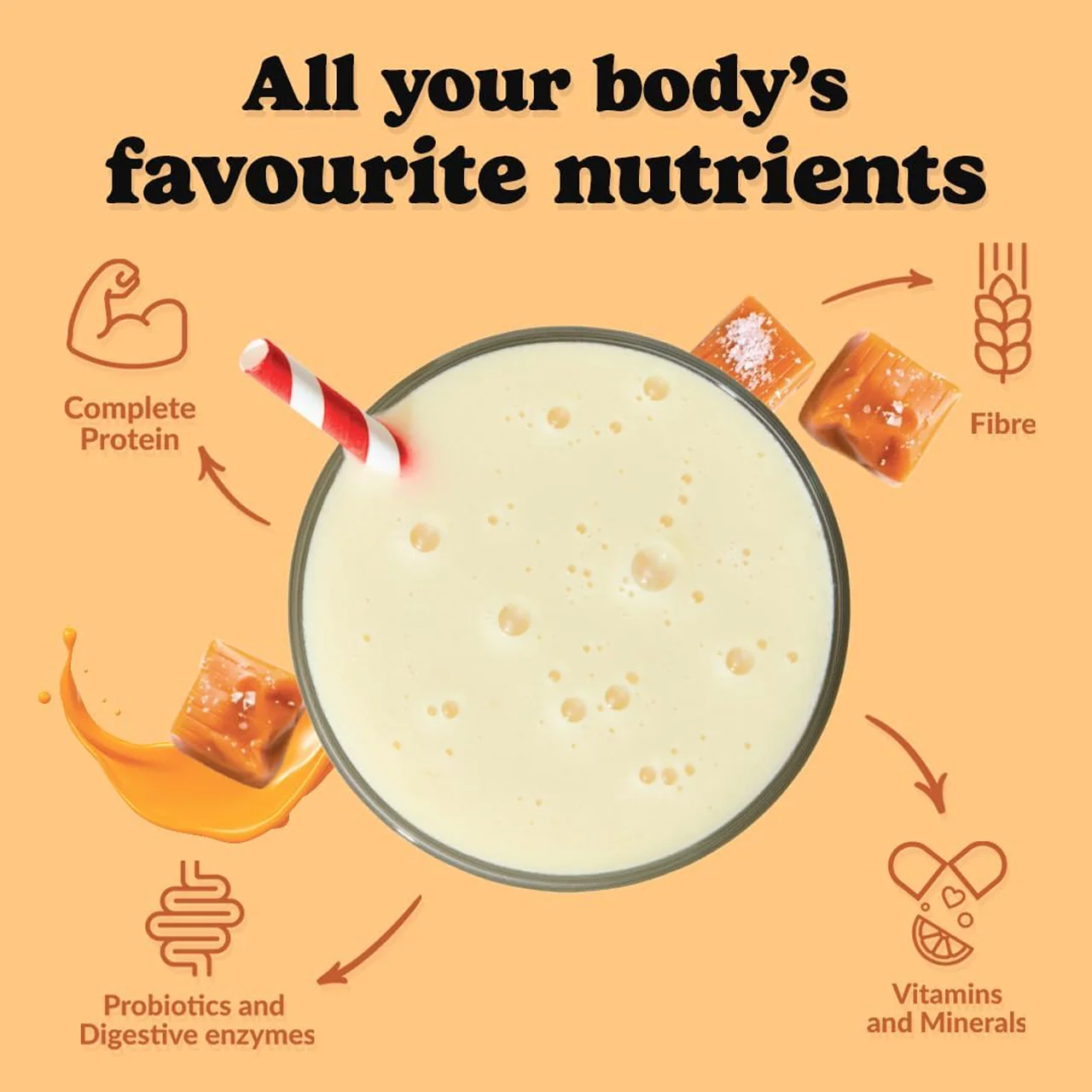 goodprotein All-In-One Shake Plant-Based Superfood Blend, Salted Caramel | 440 g - Image 2
