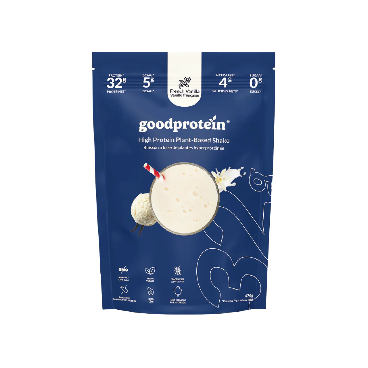 goodprotein - High Protein Plant-Based Shake, French Vanilla | 470 g
