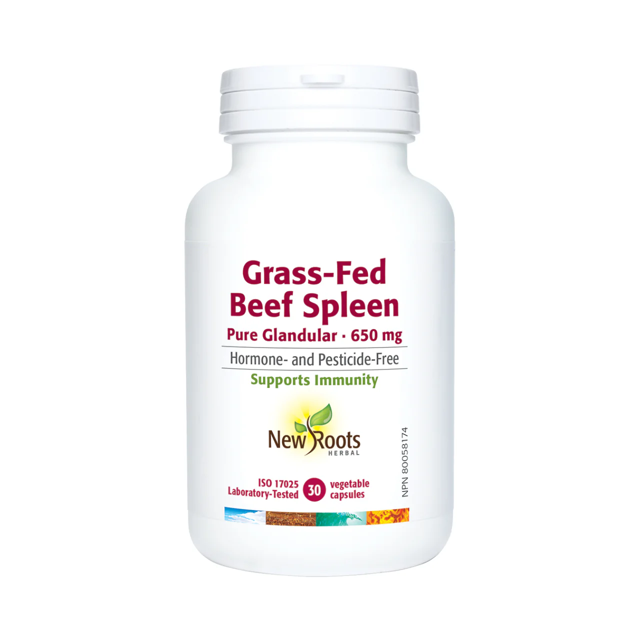 New Roots - Grass-Fed Beef Spleen Pure Glandular 650 mg | 30 capsules