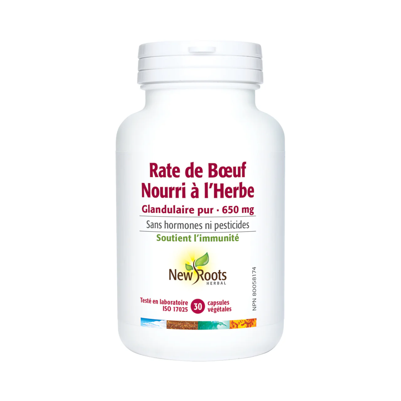 New Roots - Grass-Fed Beef Spleen Pure Glandular 650 mg | 30 capsules - Image 2