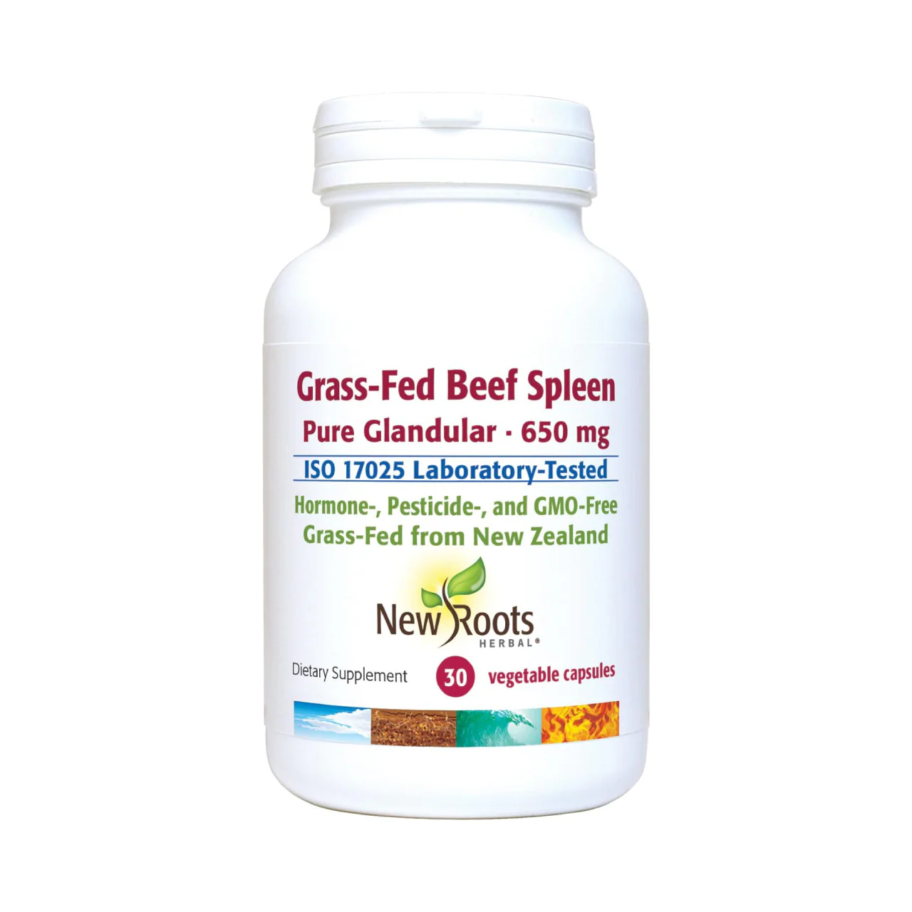 New Roots - Grass-Fed Beef Spleen Pure Glandular 650 mg | 90 capsules