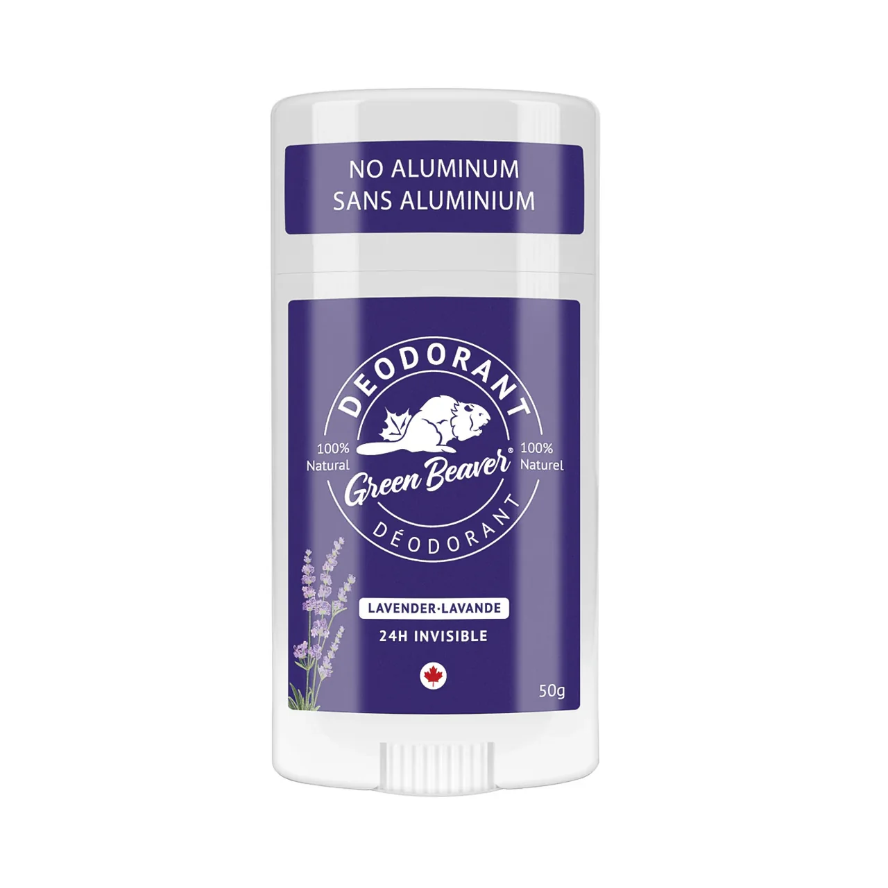 Green Beaver - Natural Deodorant Aluminum Free 24H Invisible, Lavender | 50 g