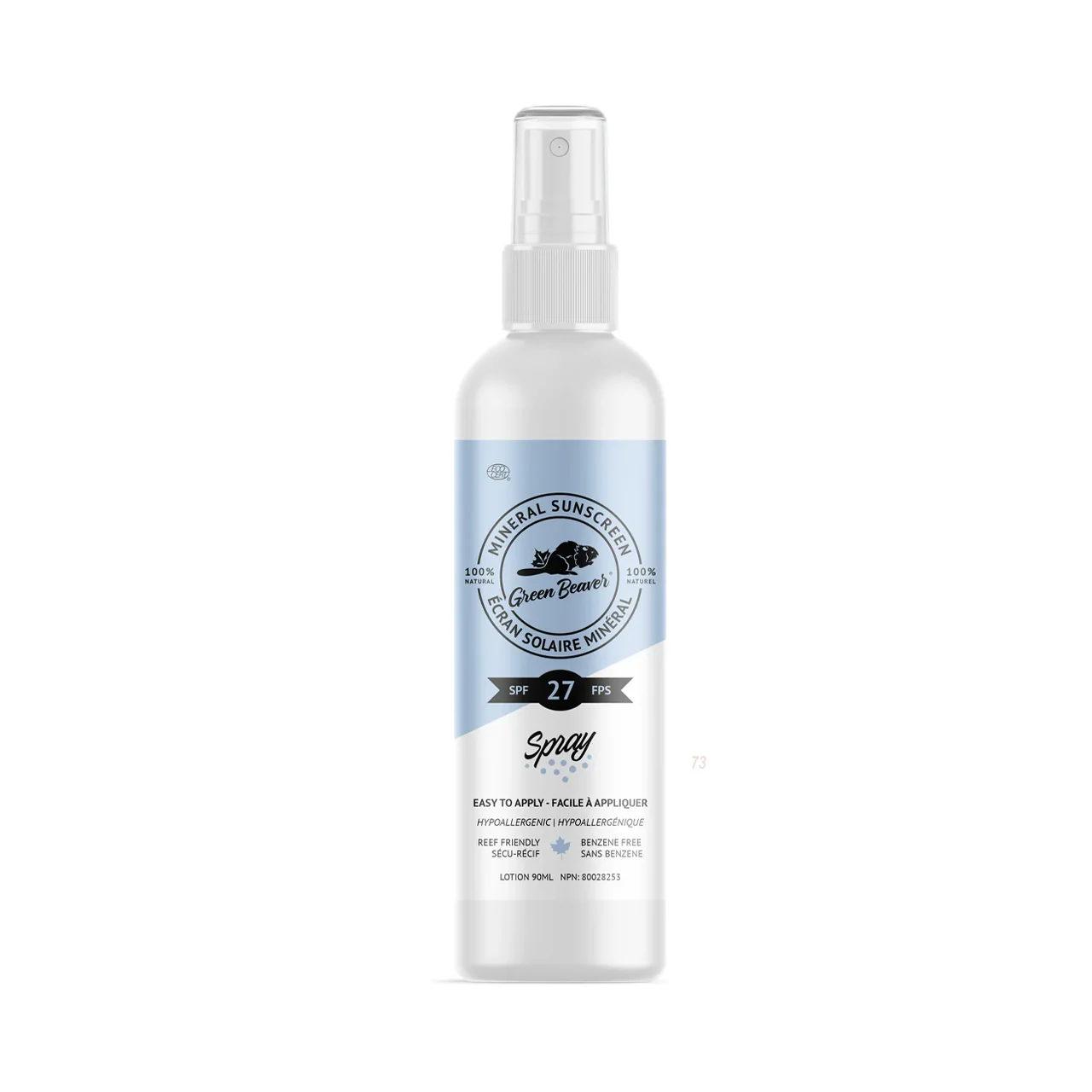 Green Beaver - Natural Mineral Sunscreen Spray SPF 27 | 90 mL - Image 2