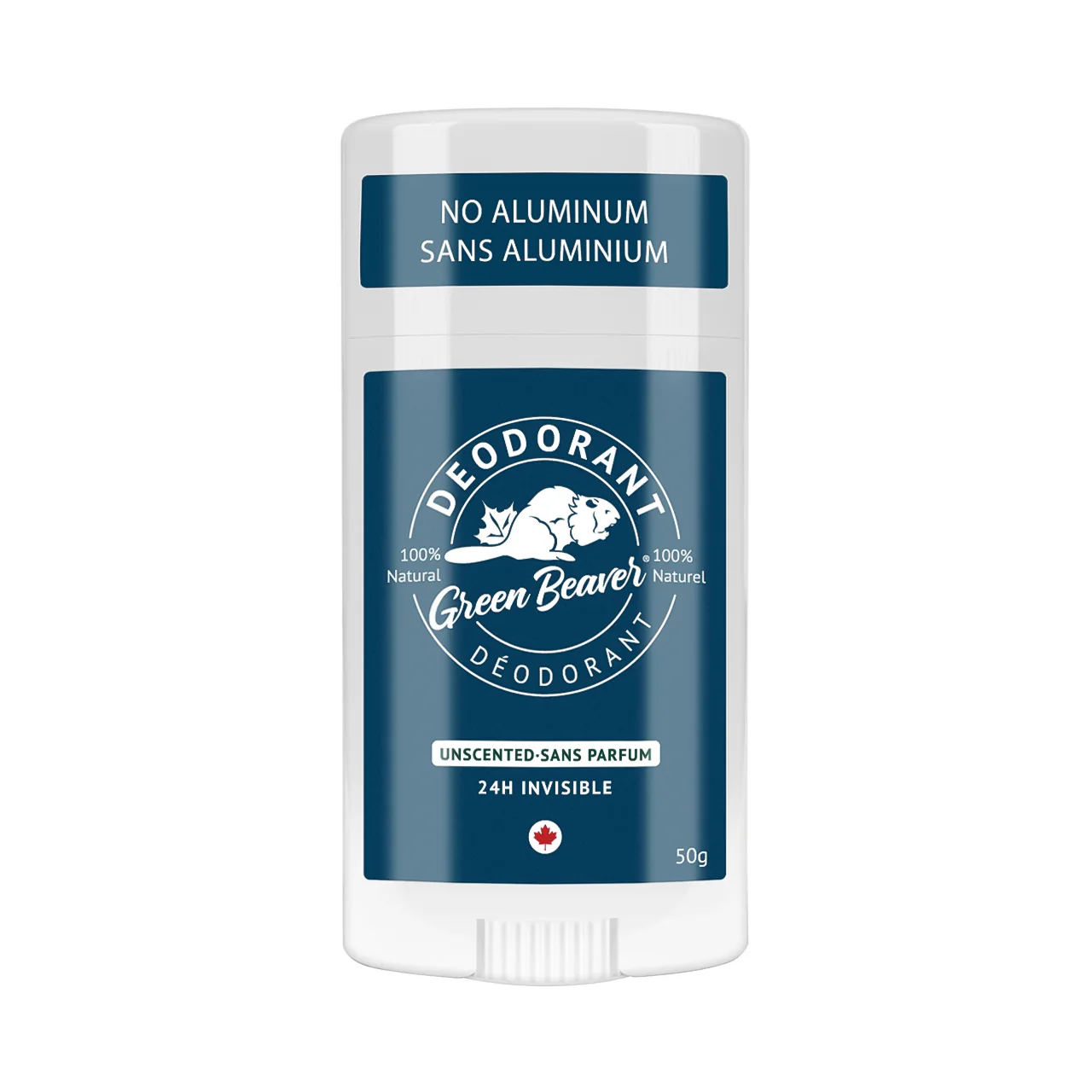 Green Beaver - Natural Deodorant Aluminum Free 24H Invisible, Unscented | 50 g