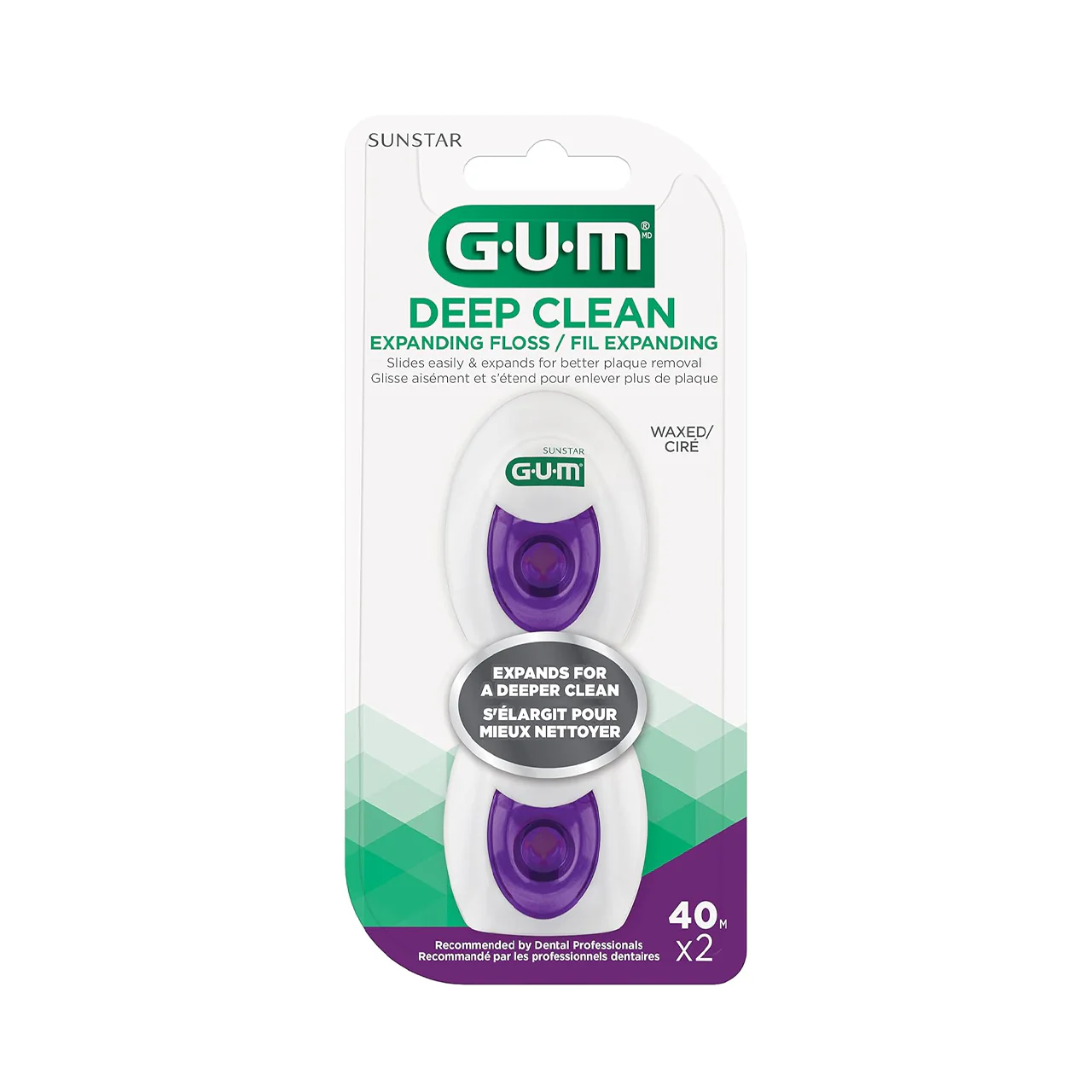 GUM - Deep Clean Expanding Floss - Waxed - 2 Pack | 40 M X 2 - Image 2
