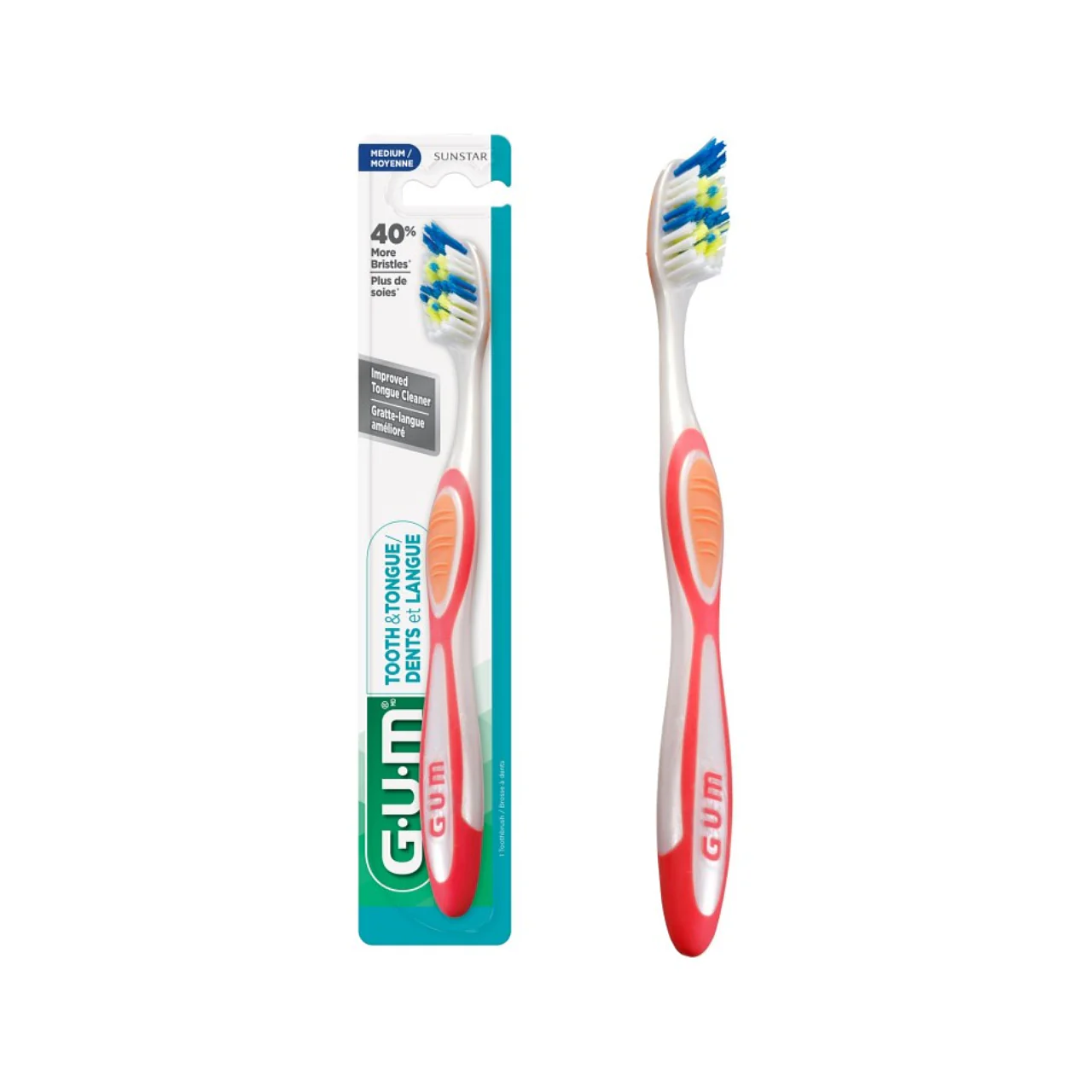 GUM - Tooth & Tongue Toothbrush | Medium
