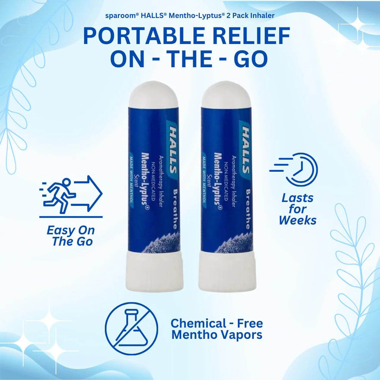 Halls - Essential Oil Inhaler, Mentho-Lyptus Scent | 2 Pack - Image 2