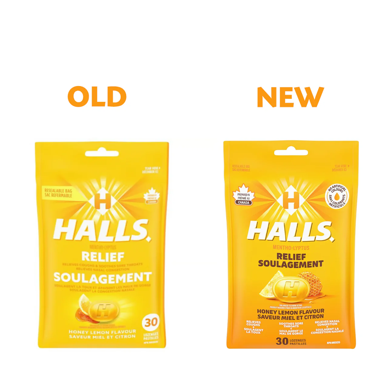 Halls - Relief Mentho-Lyptus Lozenges, Honey Lemon | 30 Lozenges - Image 2