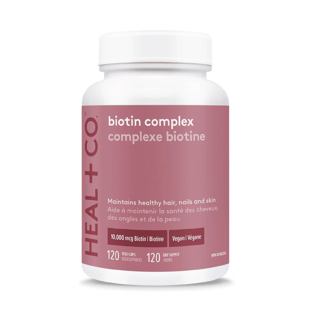 Heal + Co - Biotin Complex Maintains Healthy Hair, Nails & Skin | 120 Vegi Caps