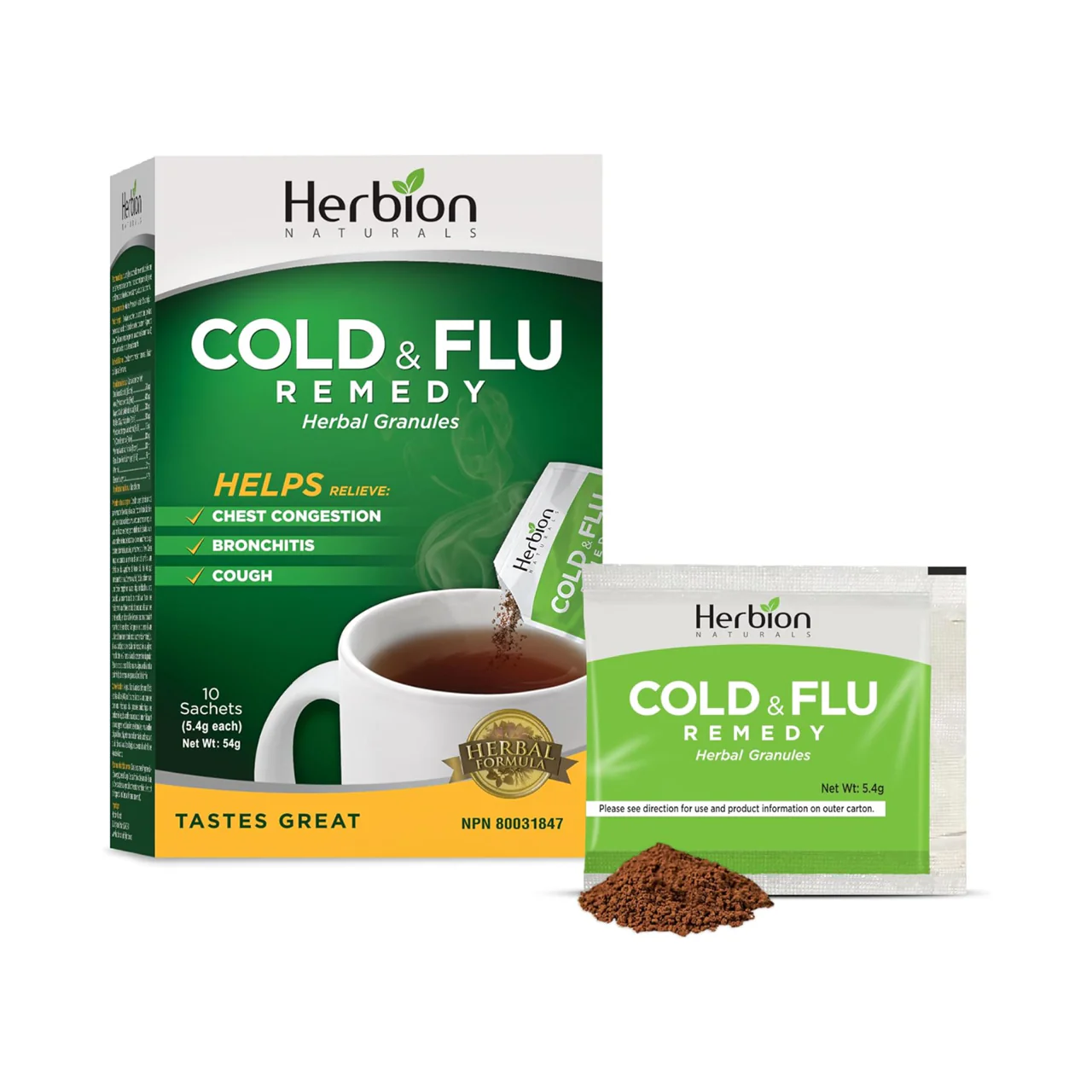 Herbion Naturals - Cold & Flu Remedy Herbal Granules | 10 Sachets