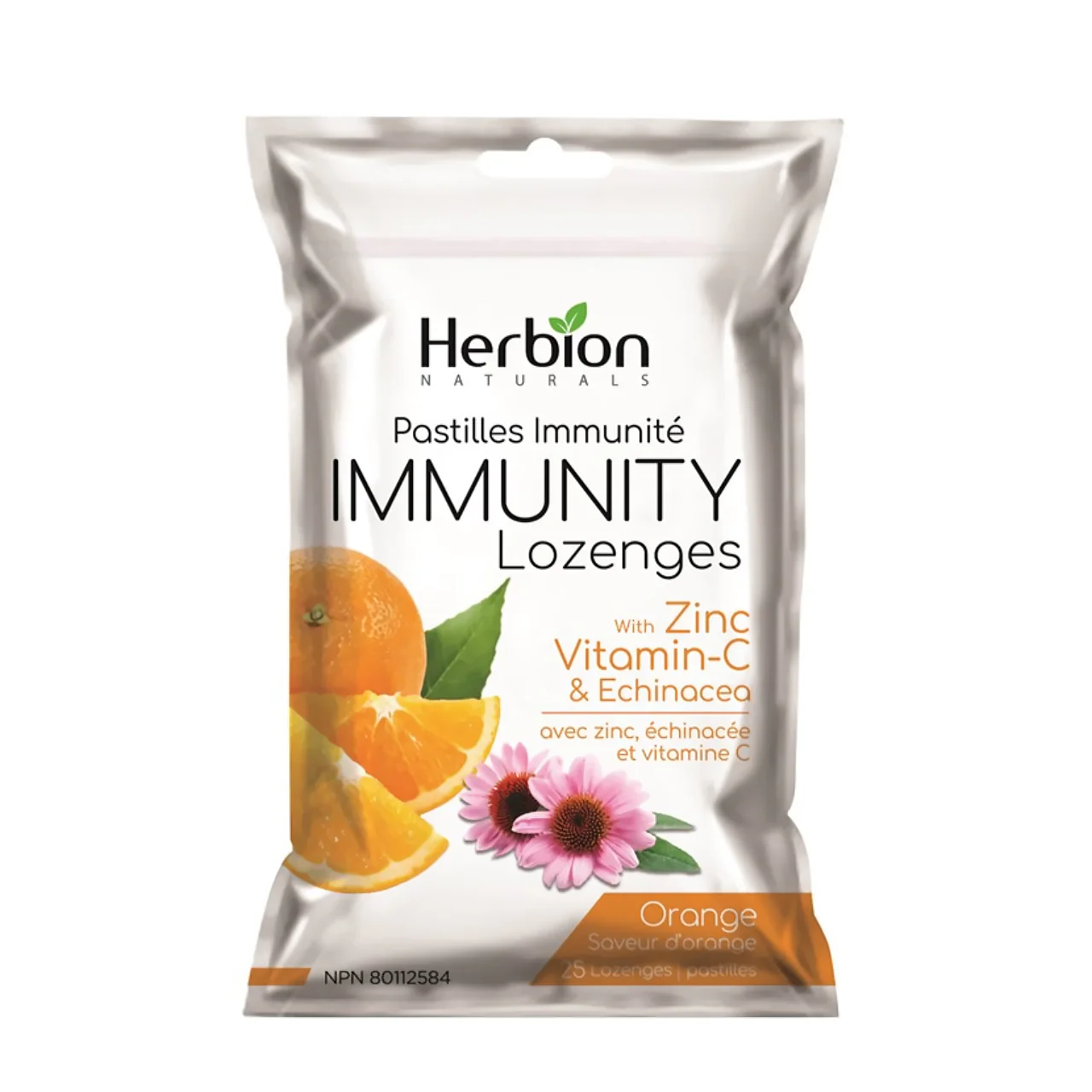 Herbion Naturals - Immunity Lozenges With Zinc, Vitamin C, Echinacea, Orange Flavour | 25 Lozenges