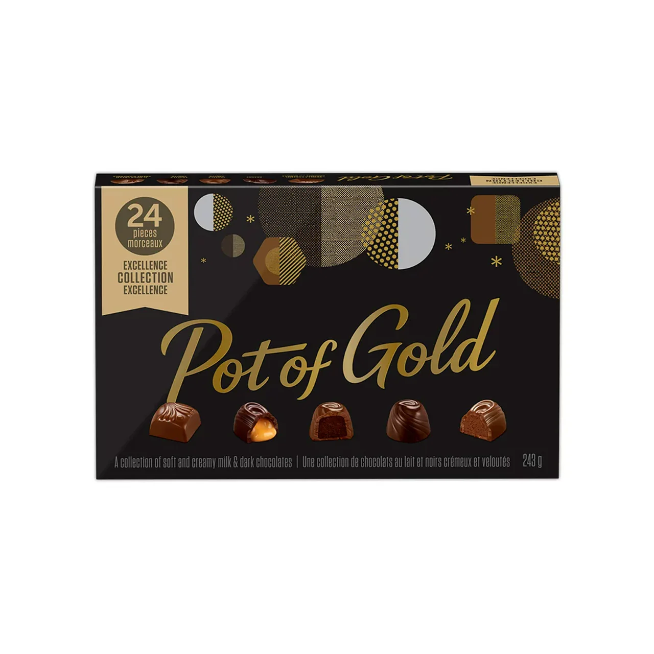 Hershey - Pot Of Gold Excellence Collection - Soft and Creamy Milk & Dark Chocolates | 243 g
