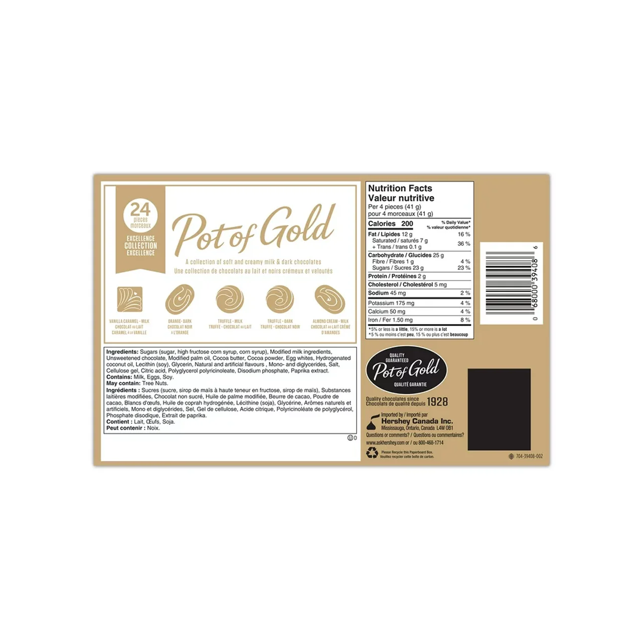 Hershey - Pot Of Gold Excellence Collection - Soft and Creamy Milk & Dark Chocolates | 243 g - Image 2