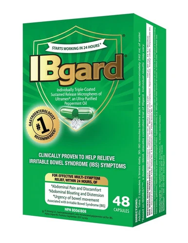 IBgard Individually Triple-Coated Sustained Release Capsules for Relief of Irritable Bowel Syndrome Symptoms | 48 Delayed-Release Capsules