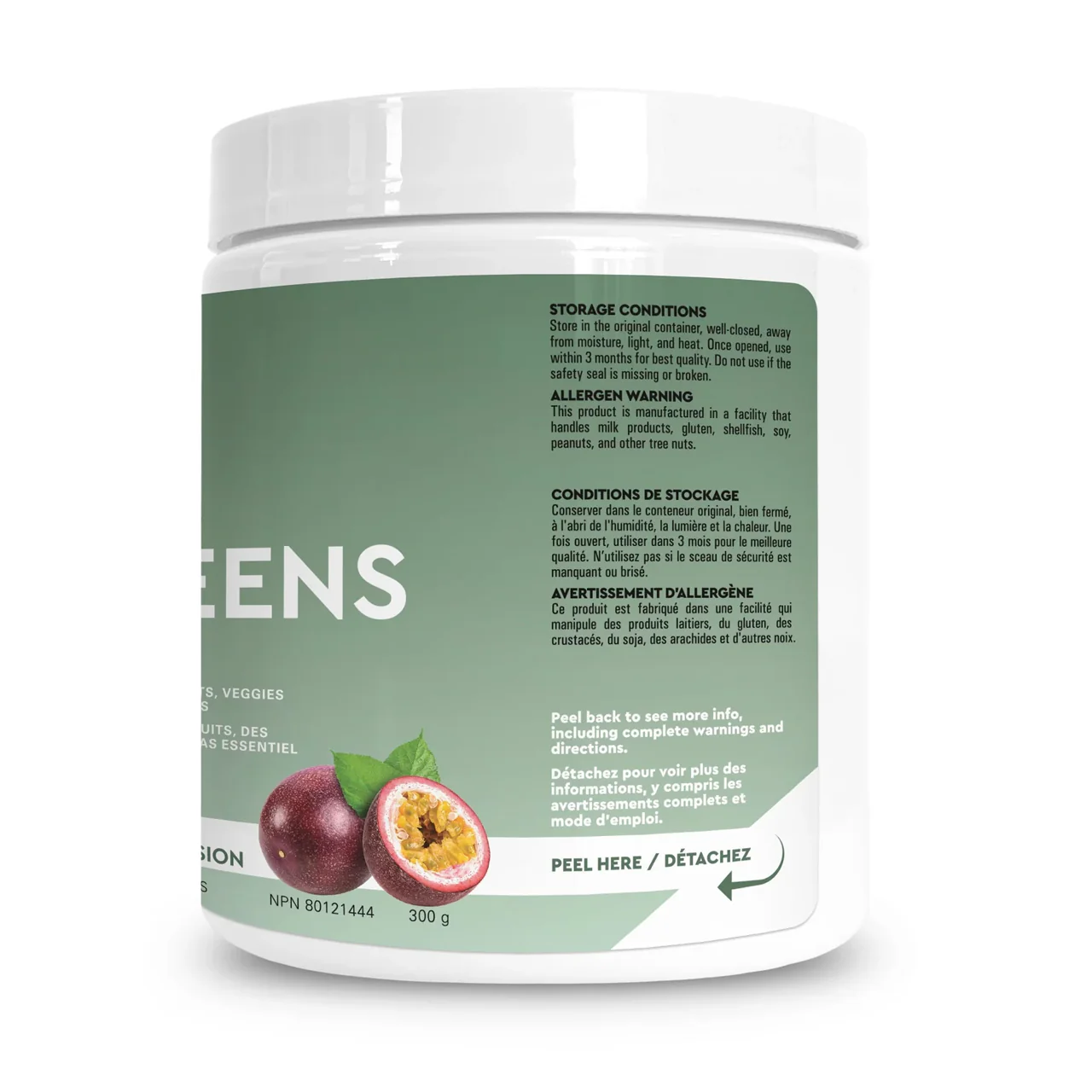ine+ Nutrition - Super Greens Passion Fruit | 300 g - Image 3