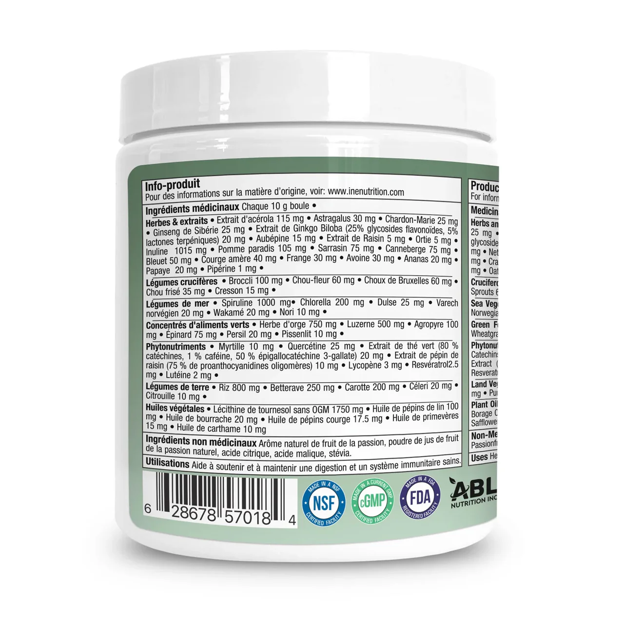 ine+ Nutrition - Super Greens Passion Fruit | 300 g - Image 4