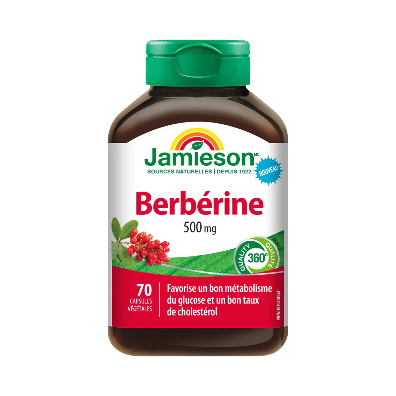 Jamieson - Berberine 500 mg | 70 Veggie Capsules - Image 2