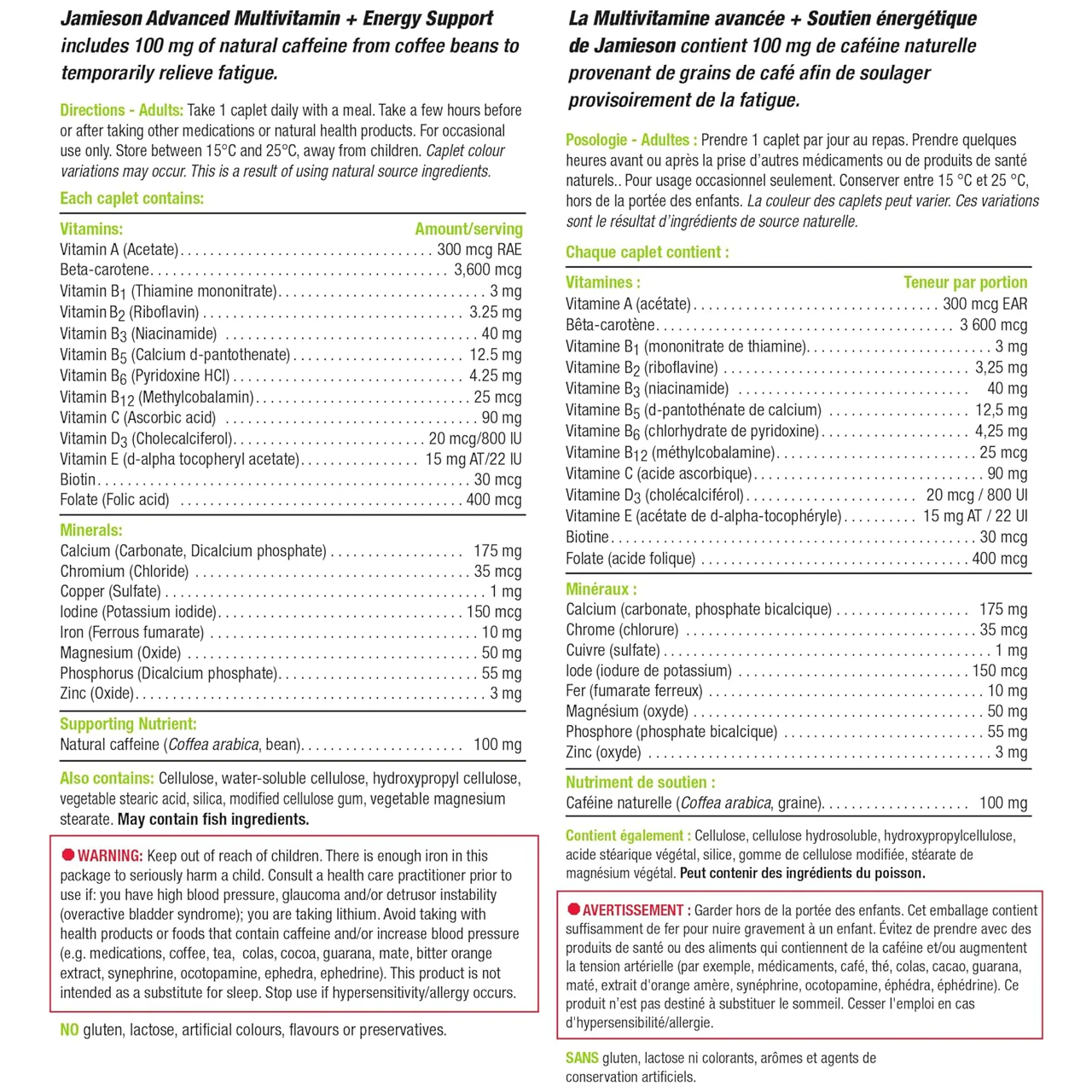 Jamieson - Advanced Multivitamin & Energy Support | 90 Caplets - Image 3