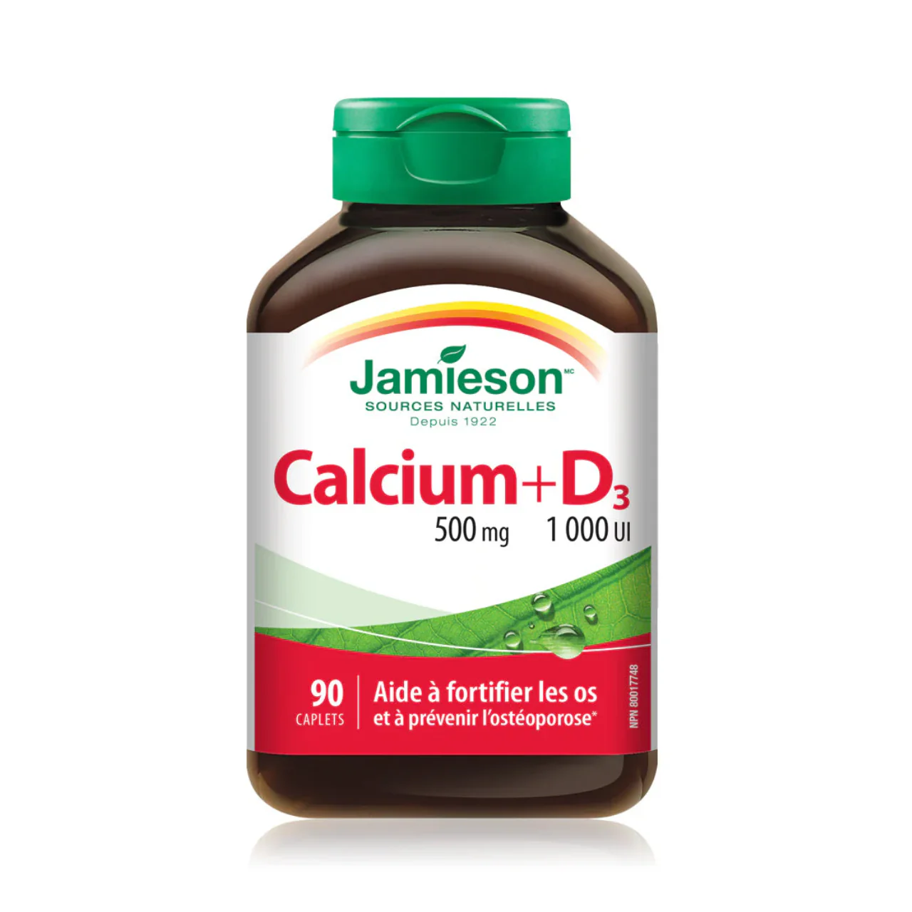 Jamieson - Calcium 500 mg + D3 1000 IU | 90 Caplets - Image 2