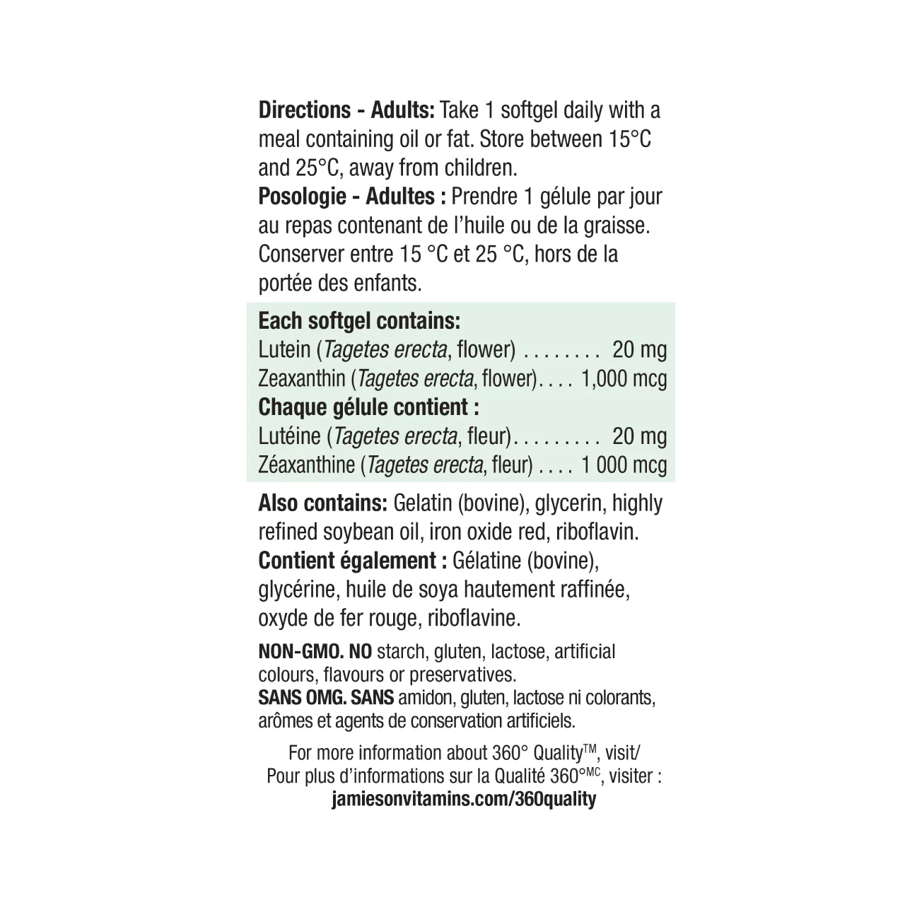 Jamieson - Extra Strength Lutein 20 mg with Zeazanthin | 45 Softgels - Image 3