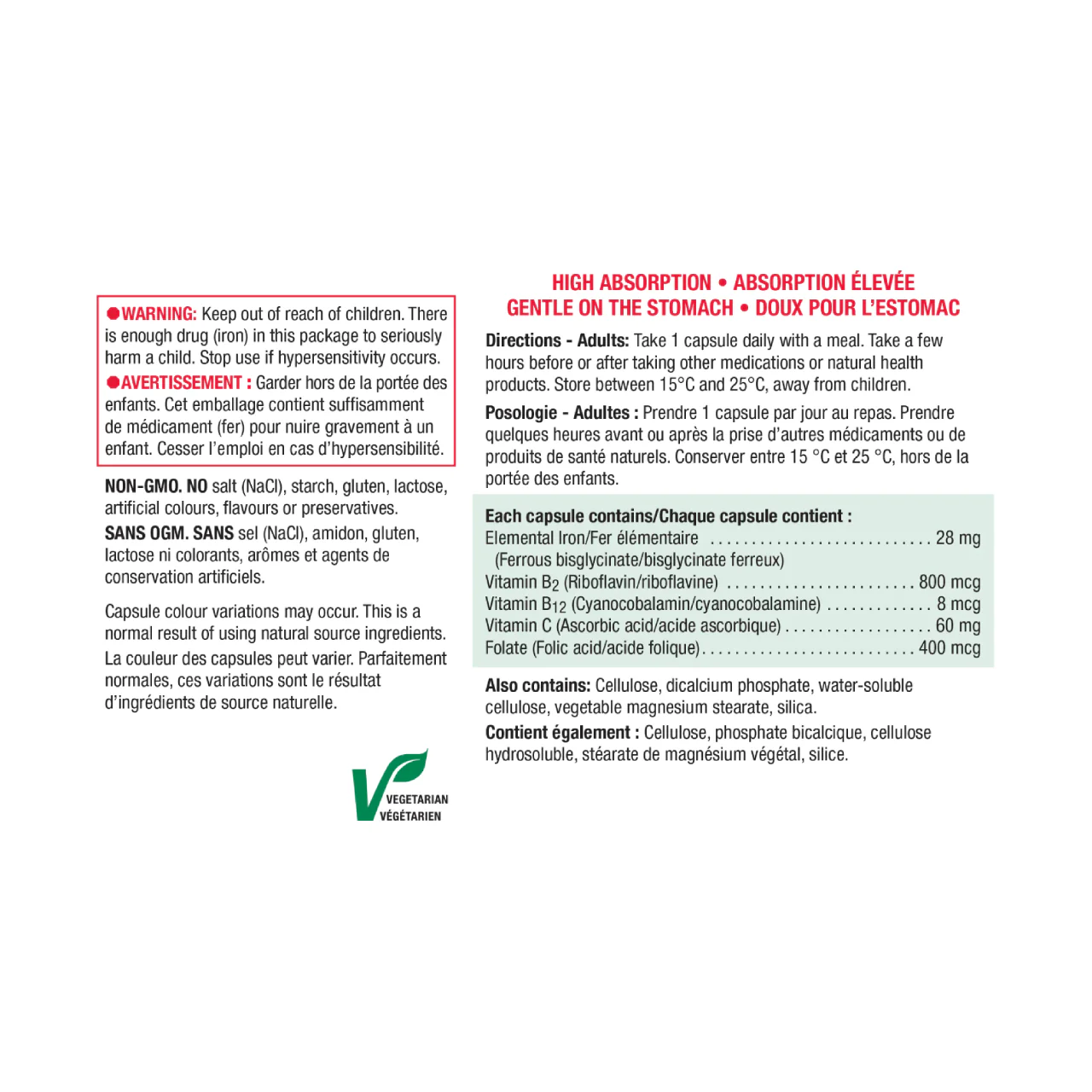 Jamieson - Gentle Iron 28mg | 90 Vegetarian Capsules - Image 2