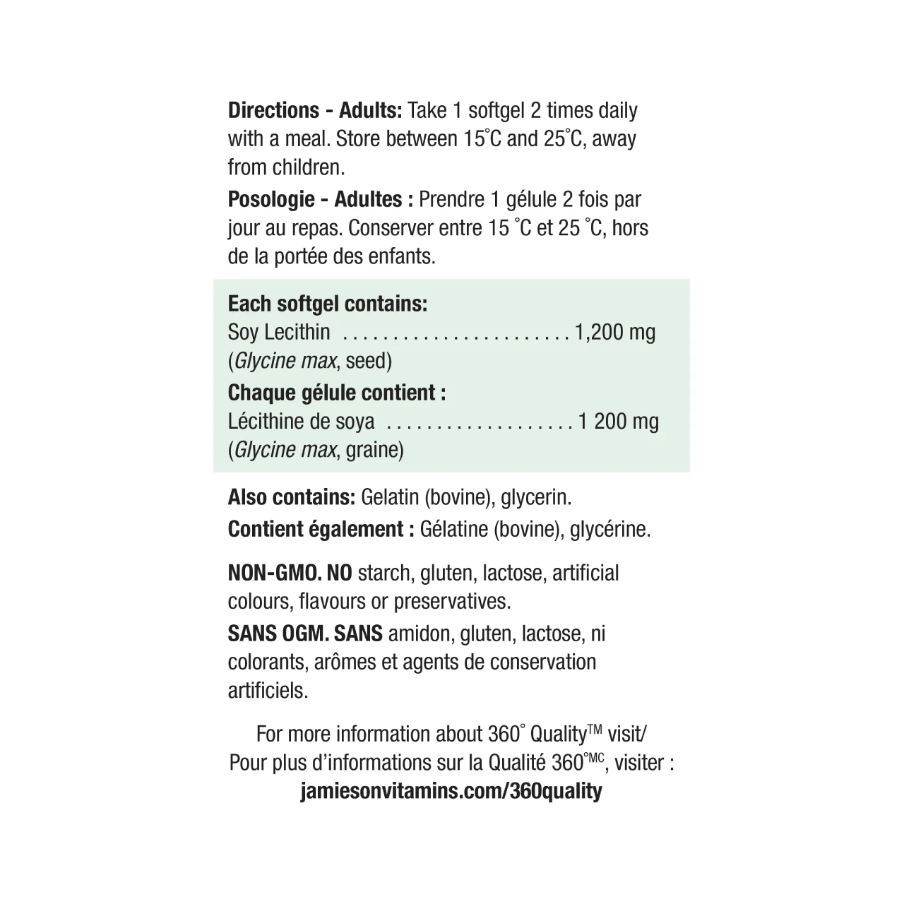 Jamieson - Lecithin 1200mg | 100 Softgels - Image 3