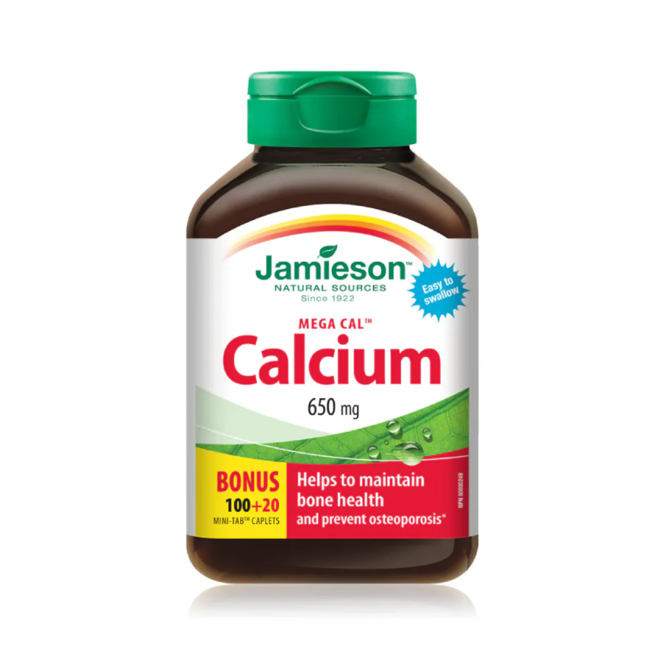 Jamieson - Mega Cal Calcium 650 mg | 100 + 20 Mini-Tab Caplets