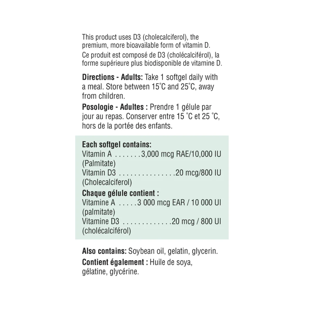 Jamieson - Vitamin A & D, 10,000 IU & 800 IU | 100 Softgels - Image 3