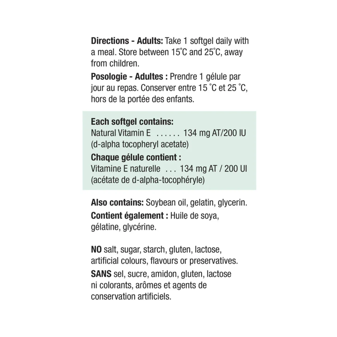 Jamieson Vitamin E, 200 IU | 100 Softgels - Image 3