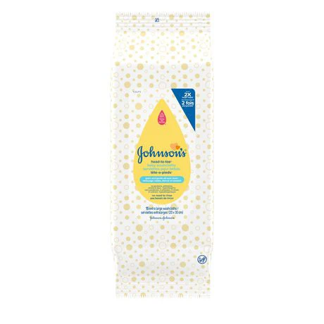 Johnson's Head-to-Toe Baby Washcloths | 15 Extra Large Washcloths