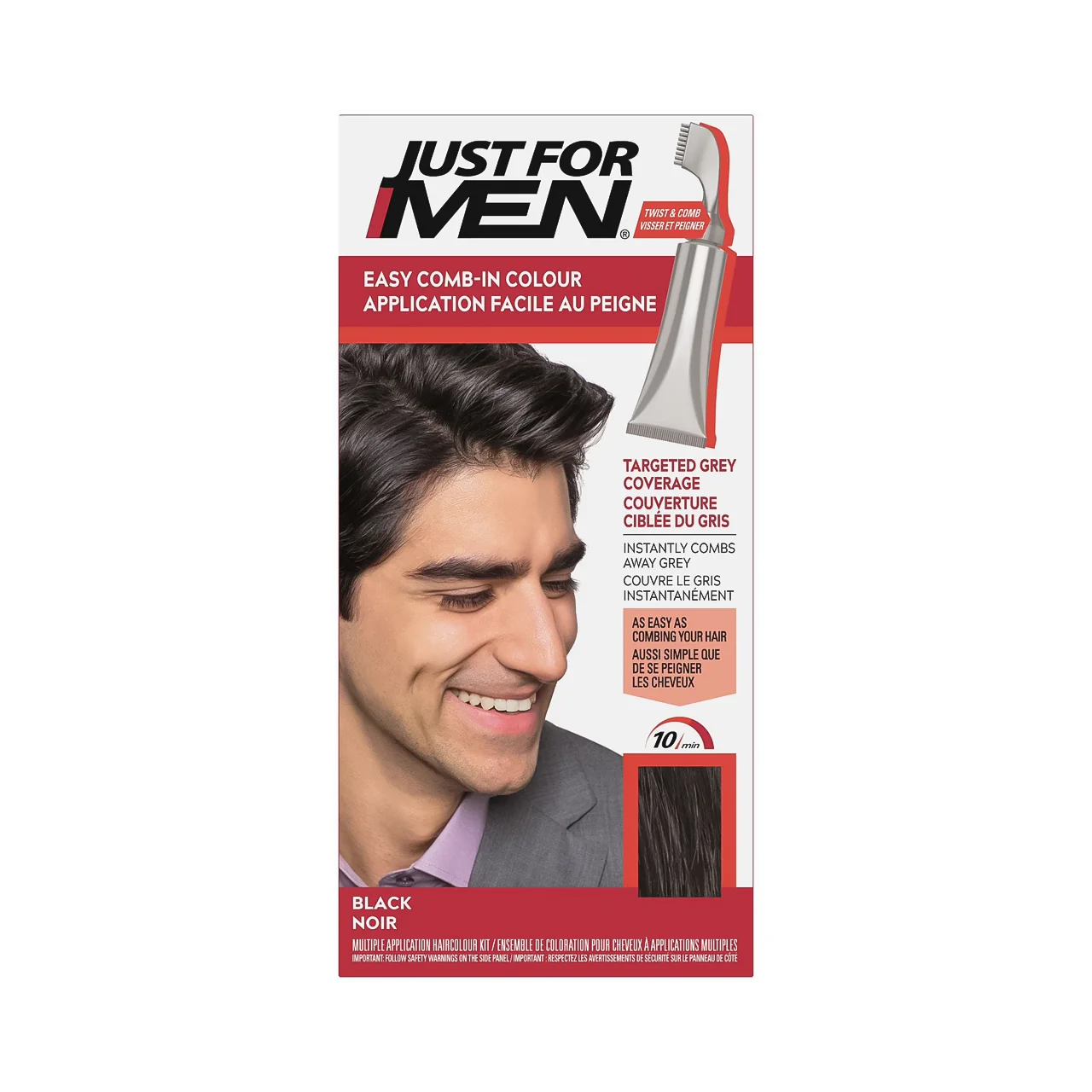 Just For Men - Easy Comb-In Hair Colour for Targeted Grey Coverage | A-55 Black