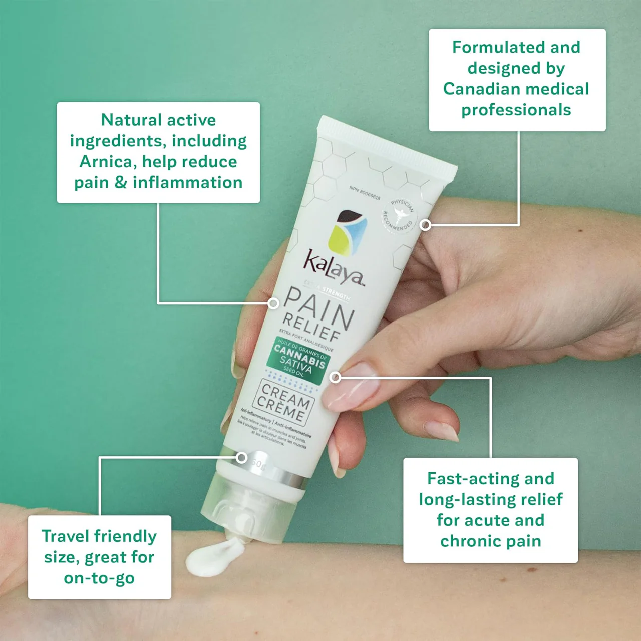 Kalaya - Extra Strength Pain Relief Cream with Cannabis Oil | 60 g - Image 4