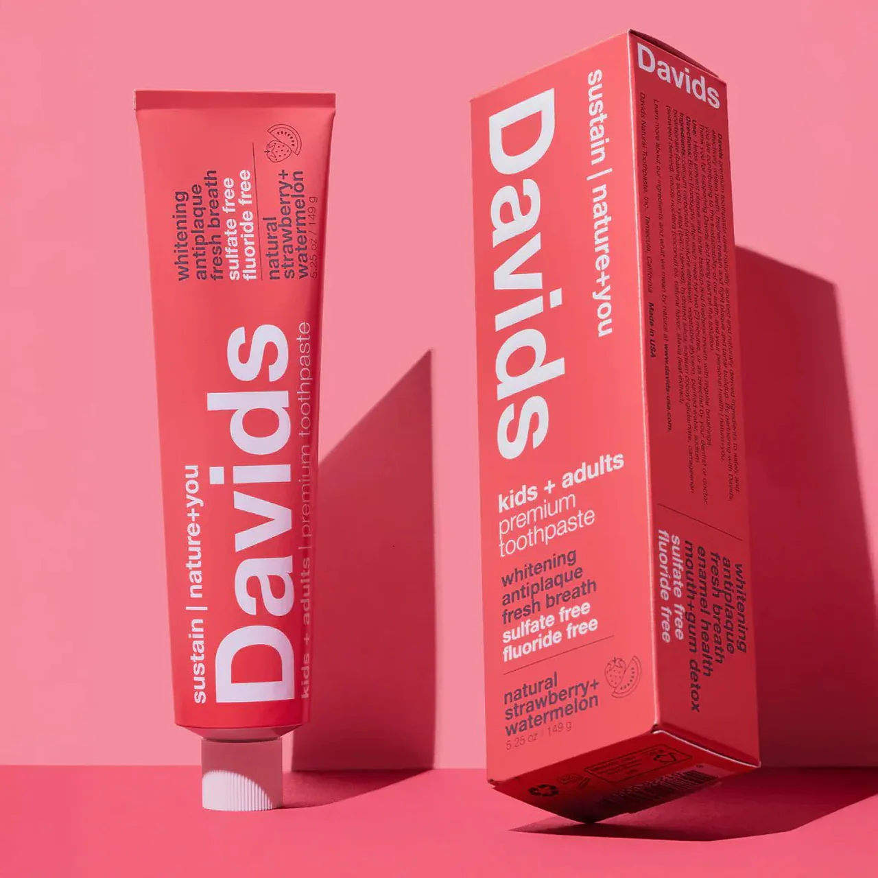 Davids Toothpaste - Kids+Adult Strawberry+Watermelon | 149 g - Image 4