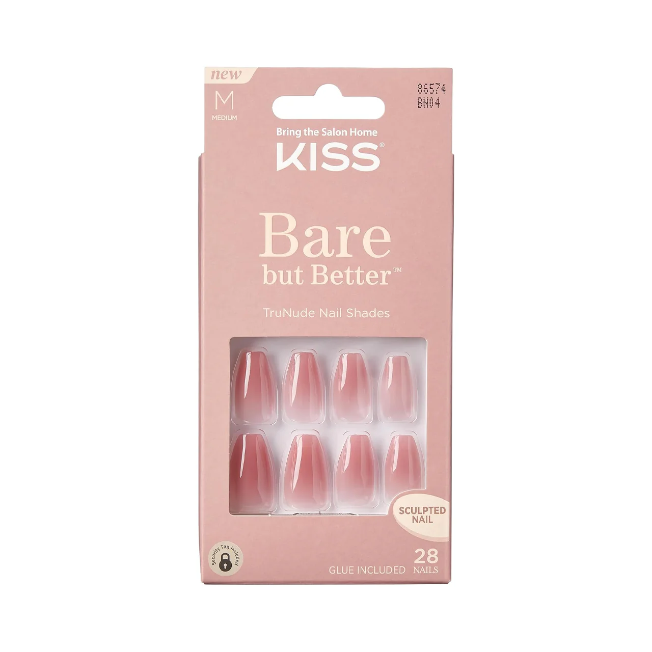 Kiss - Bare But Butter TruNude Nail Shades BN04C, Medium | 28 Nails