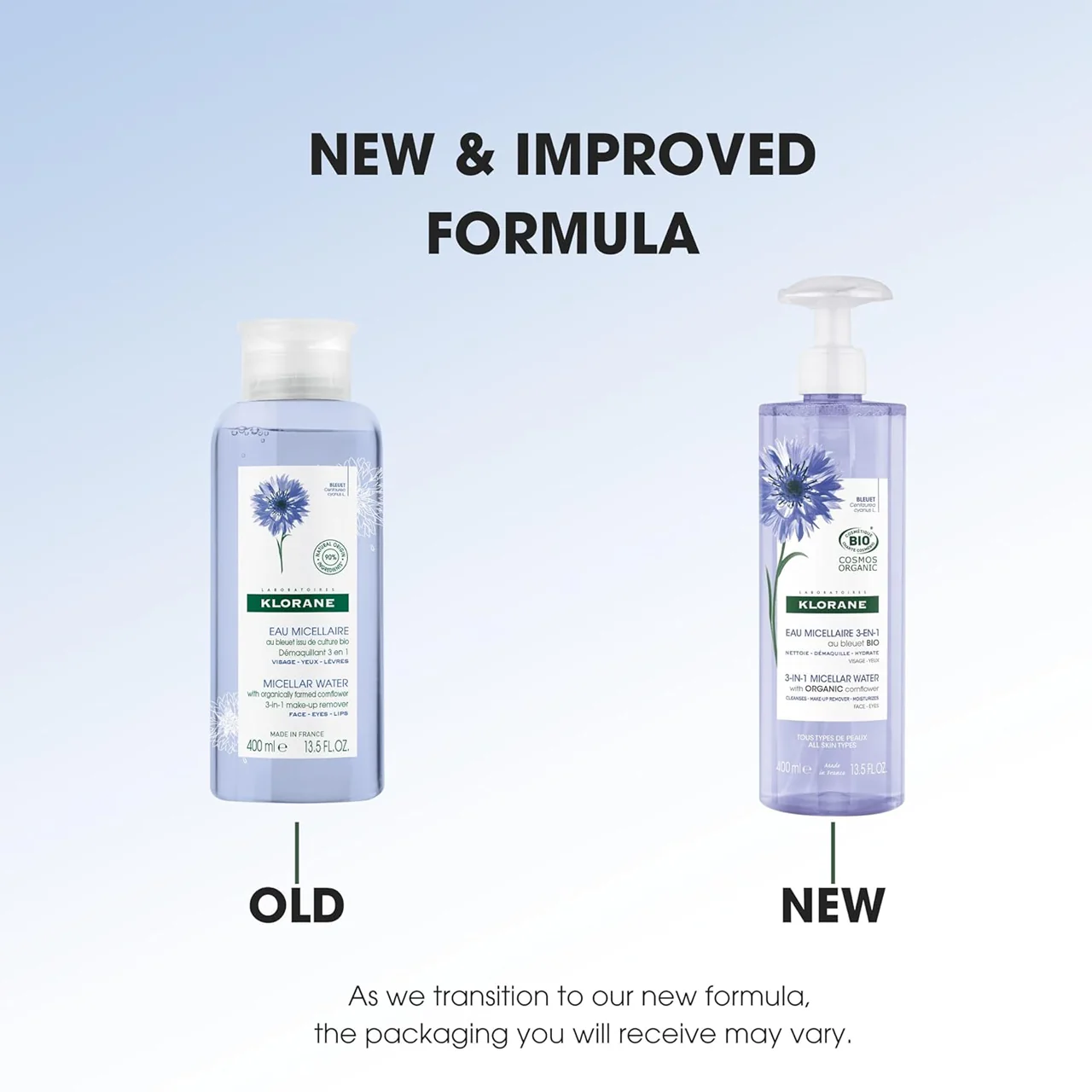 Klorane - Micellar Water - 3 in 1 Make-up Remover with Organic Cornflower  | 400 ml - Image 2