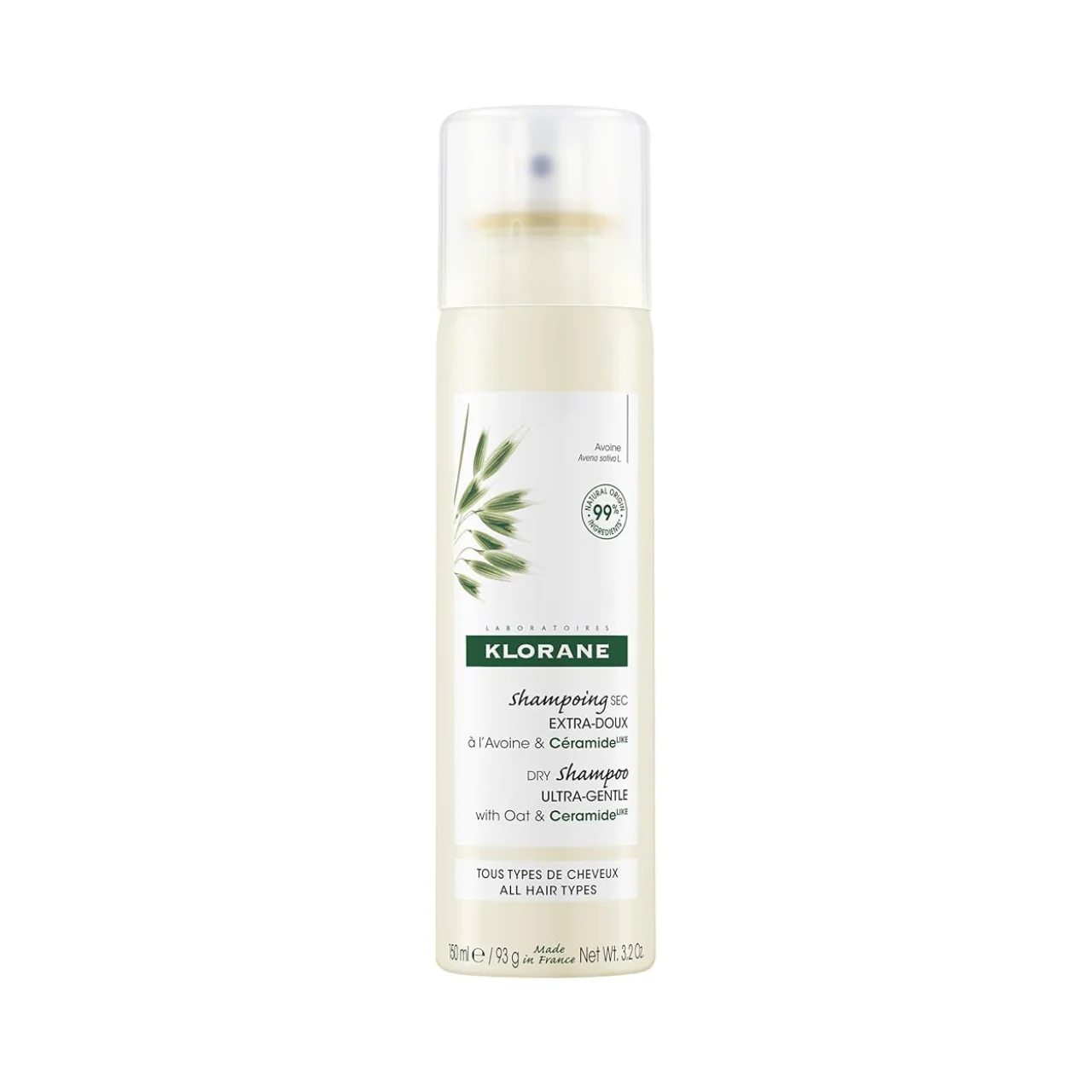Klorane - Ultra Gentle Dry Shampoo with Oat Milk for Dark Normal Hair | 150 ml