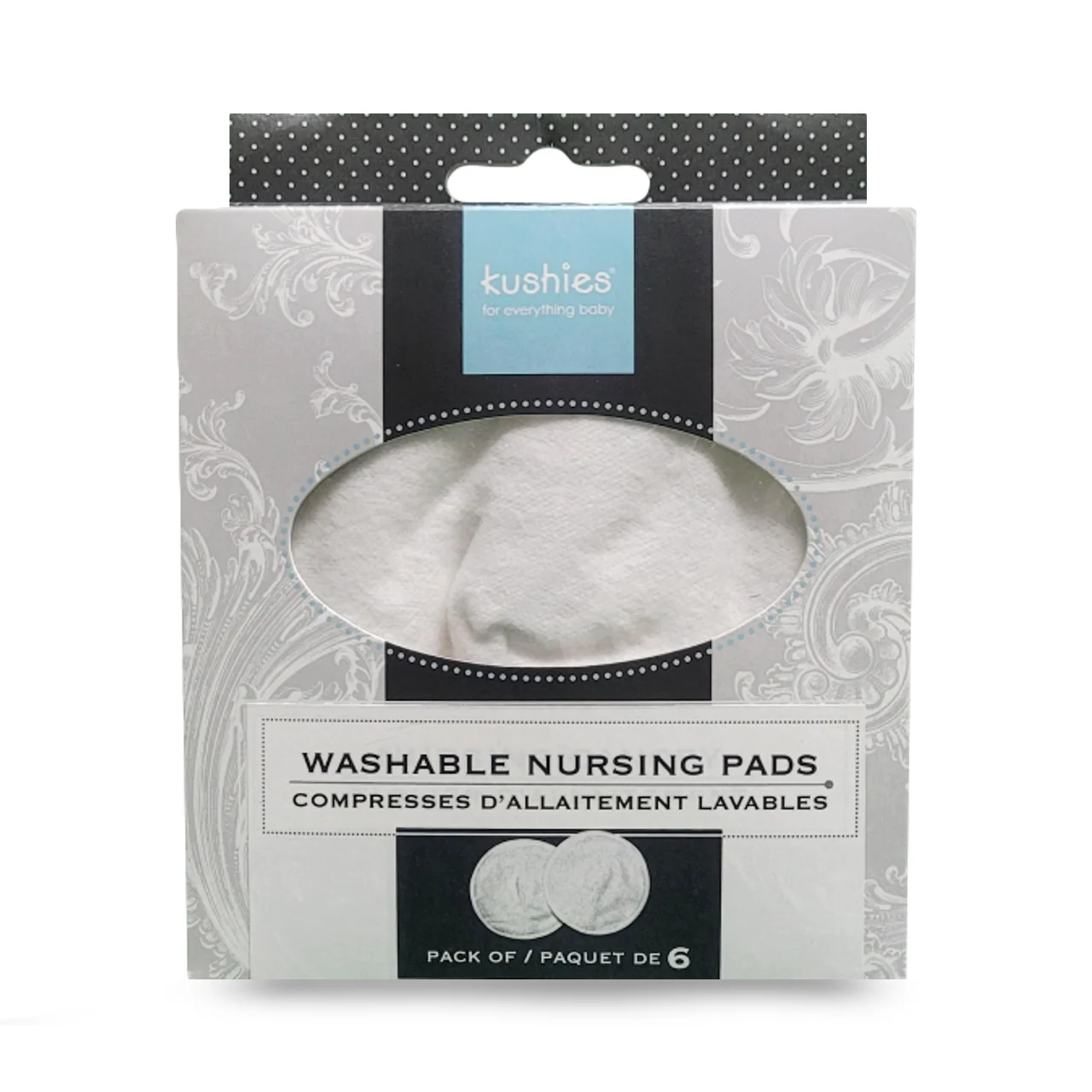 Kushies - Washable Nursing Pads - 100% Flannel Cotton | 6 Pack