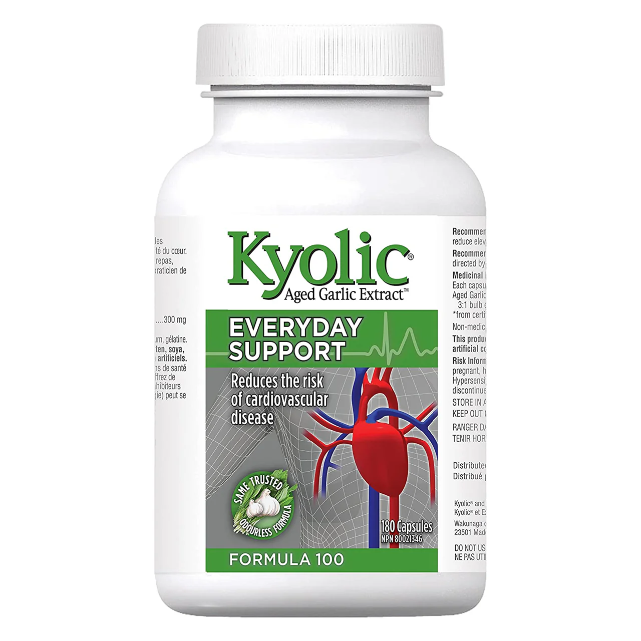 Kyolic - Aged Garlic Extract Everyday Support - Formula 100 | 180 Capsules