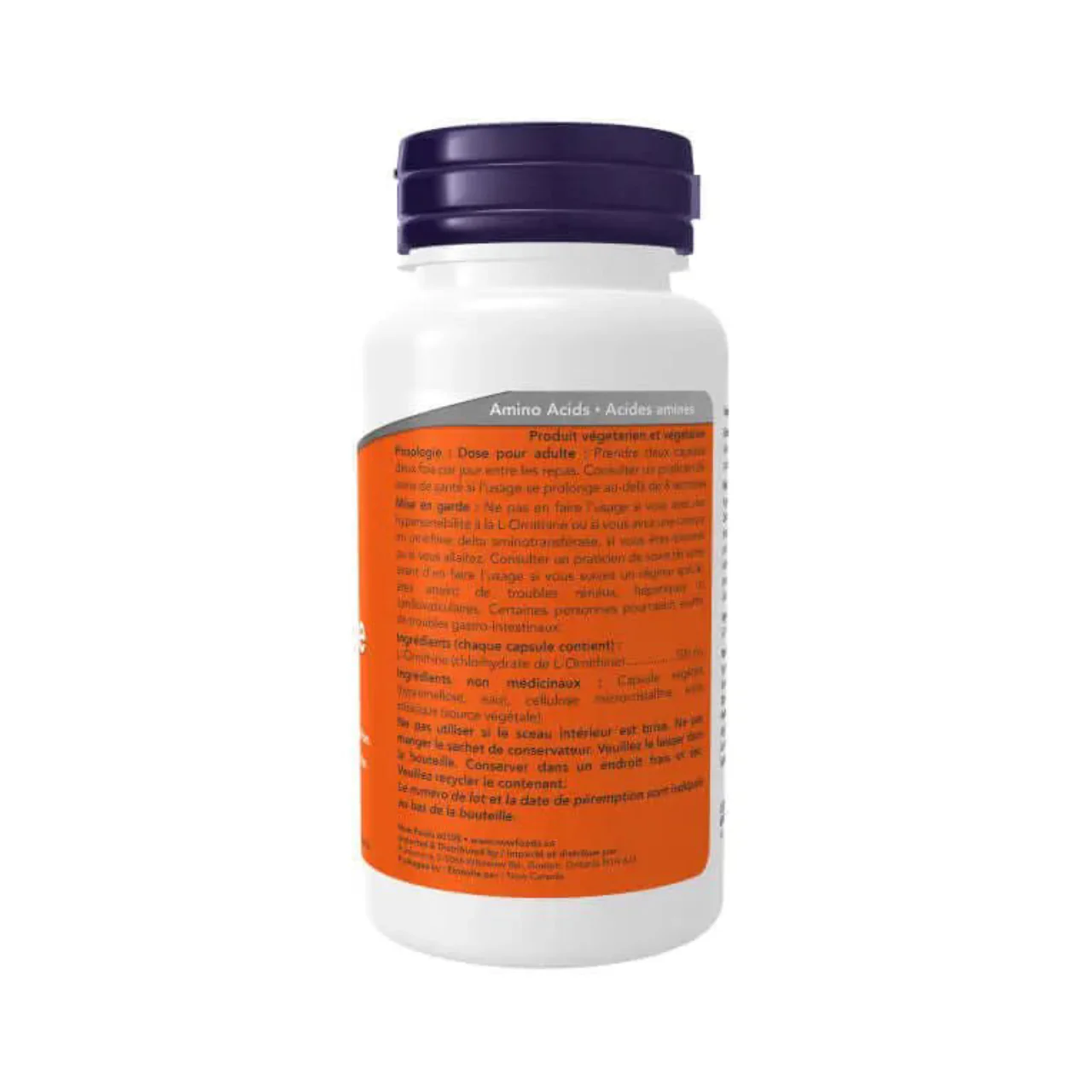 NOW - L-Ornithine 500 mg | 60 Capsules - Image 2