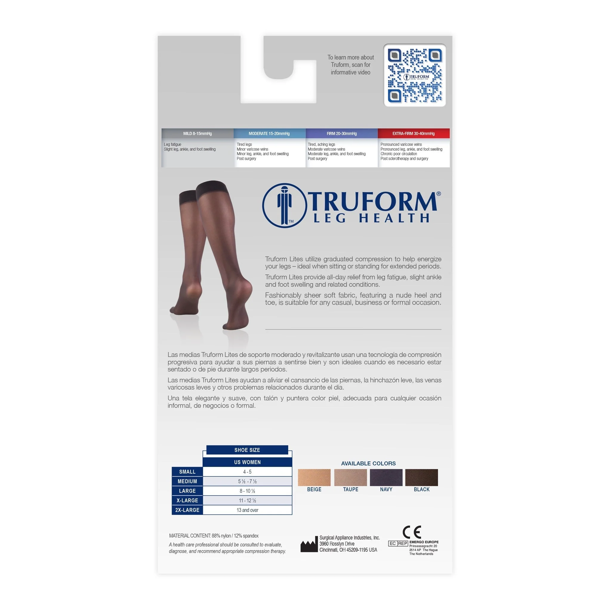 TRUFORM - Ladies' Sheer "Lites" Knee High | Closed Toe 8-15 Mmhg - Image 5
