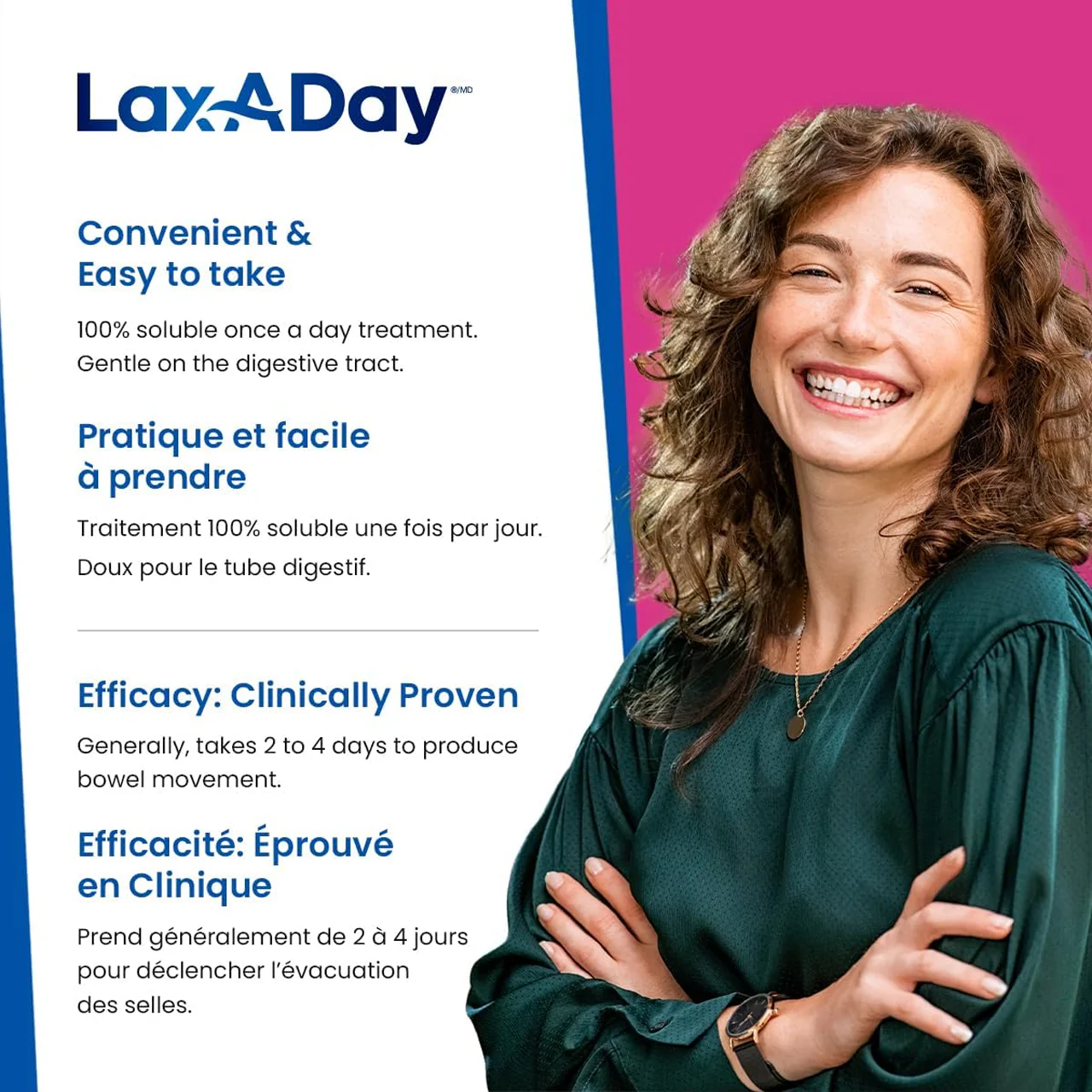 Lax-A-Day Powder Laxative, No Sugar | 17 g x 10 Pouches - Image 3