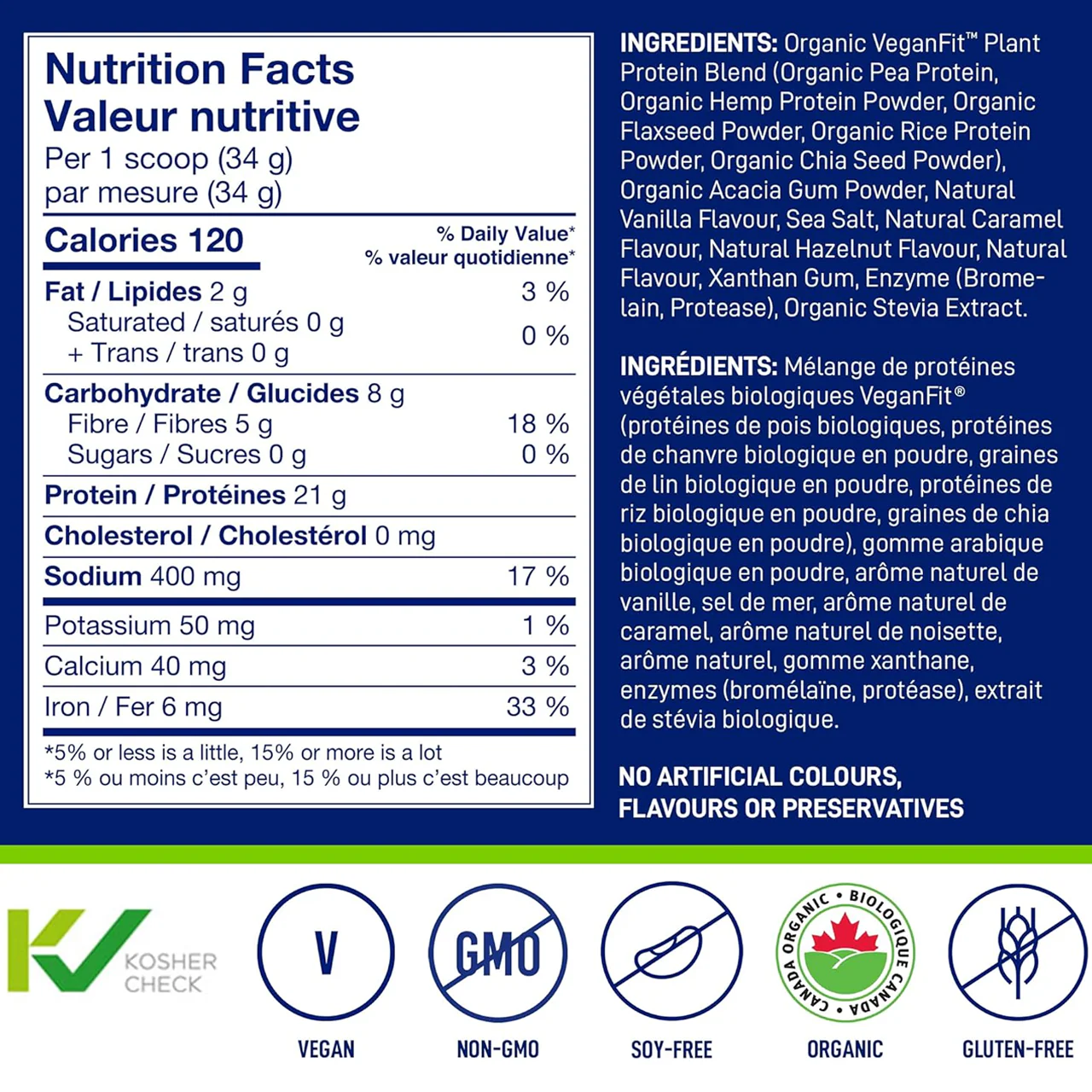 LeanFit - Organic Plant Protein, Vanilla | 715 g - Image 2