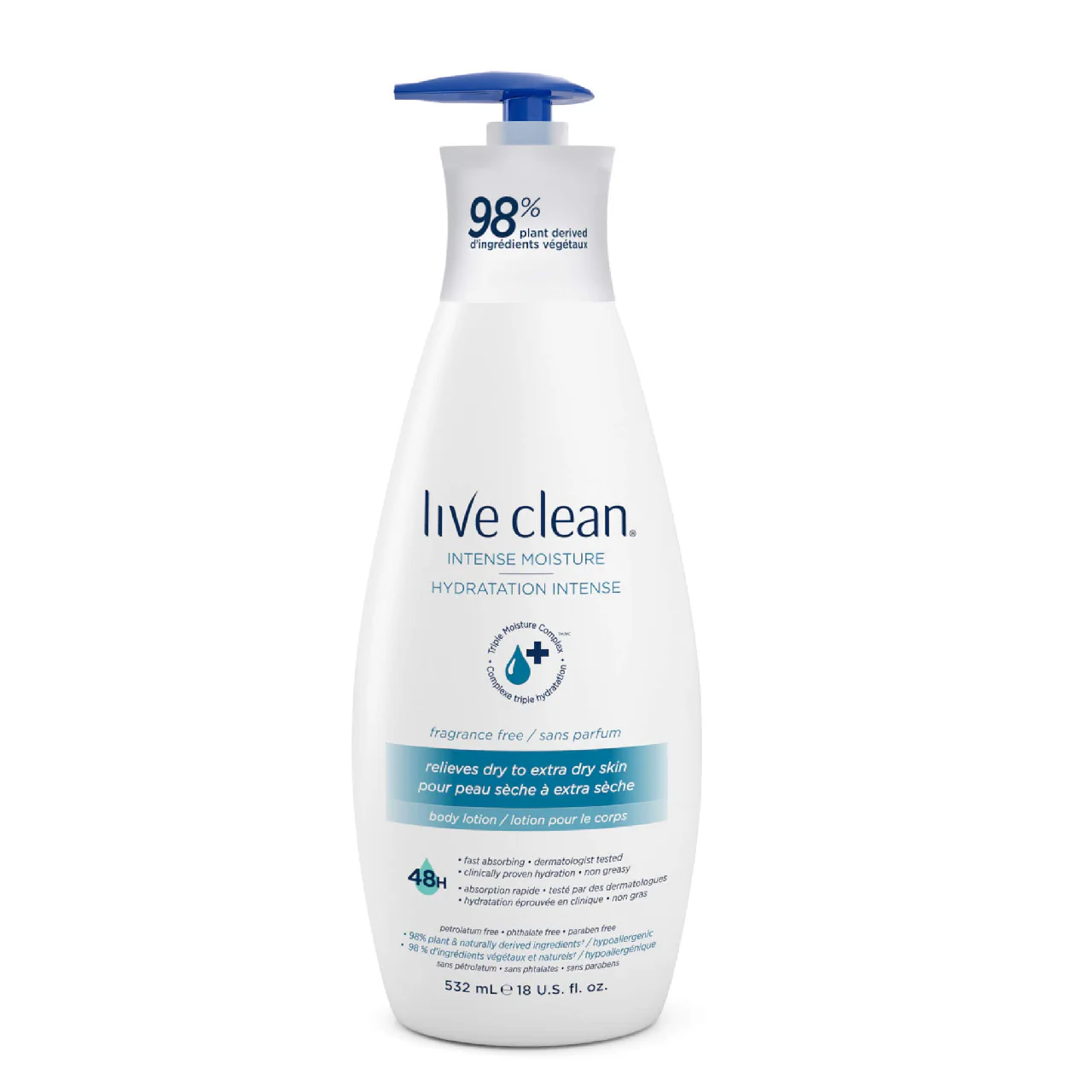 Live Clean - Intense Moisture Fragrance Free Body Lotion | 532 mL