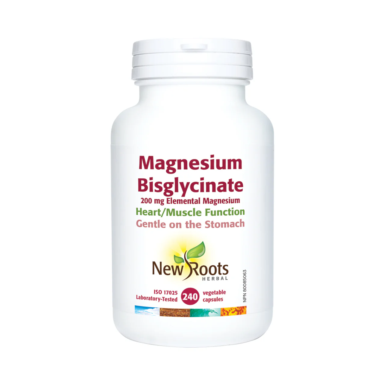 New Roots - Magnesium Bisglycinate 200 mg Elemental Magnesium | 240 Capsules
