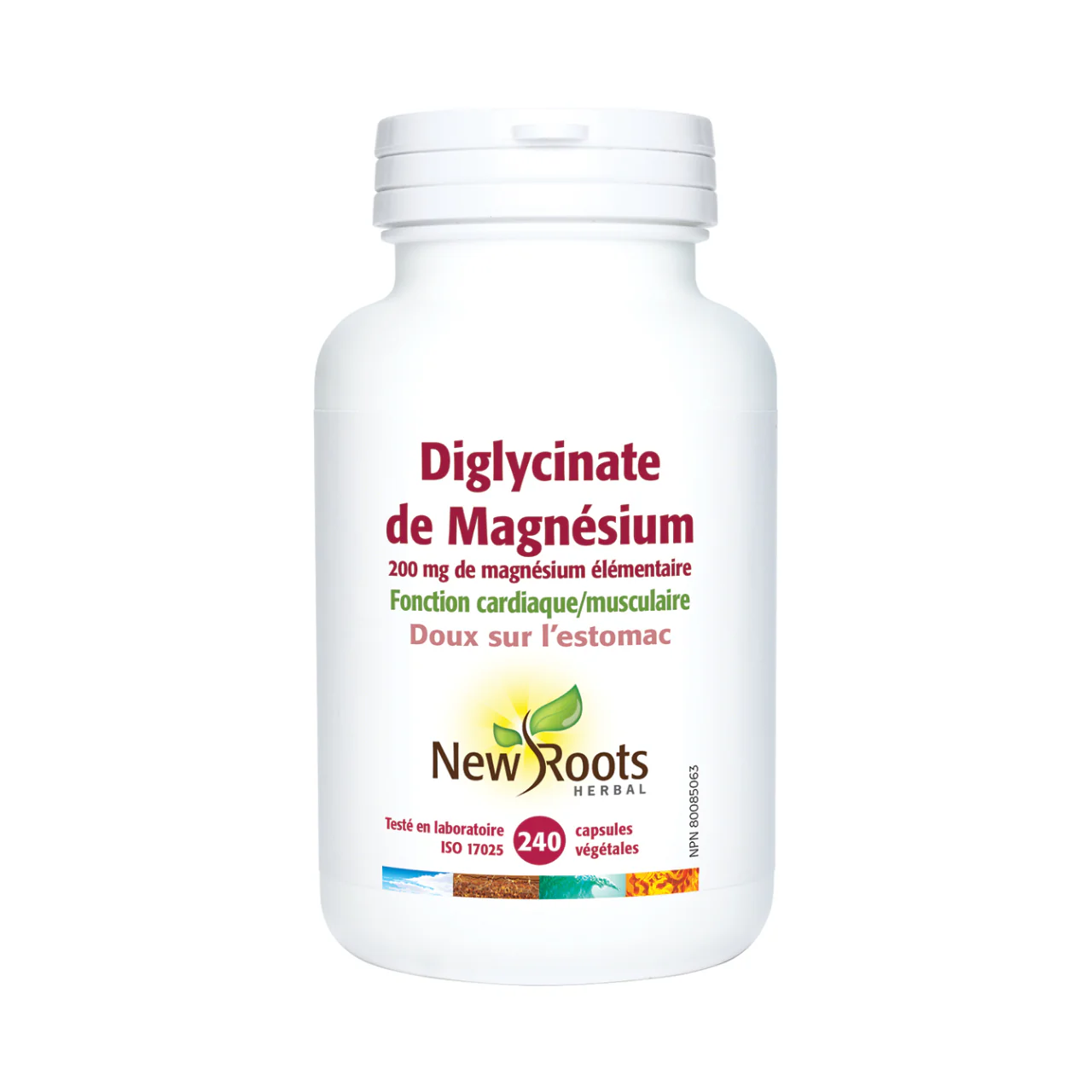 New Roots - Magnesium Bisglycinate 200 mg Elemental Magnesium | 240 Capsules - Image 2