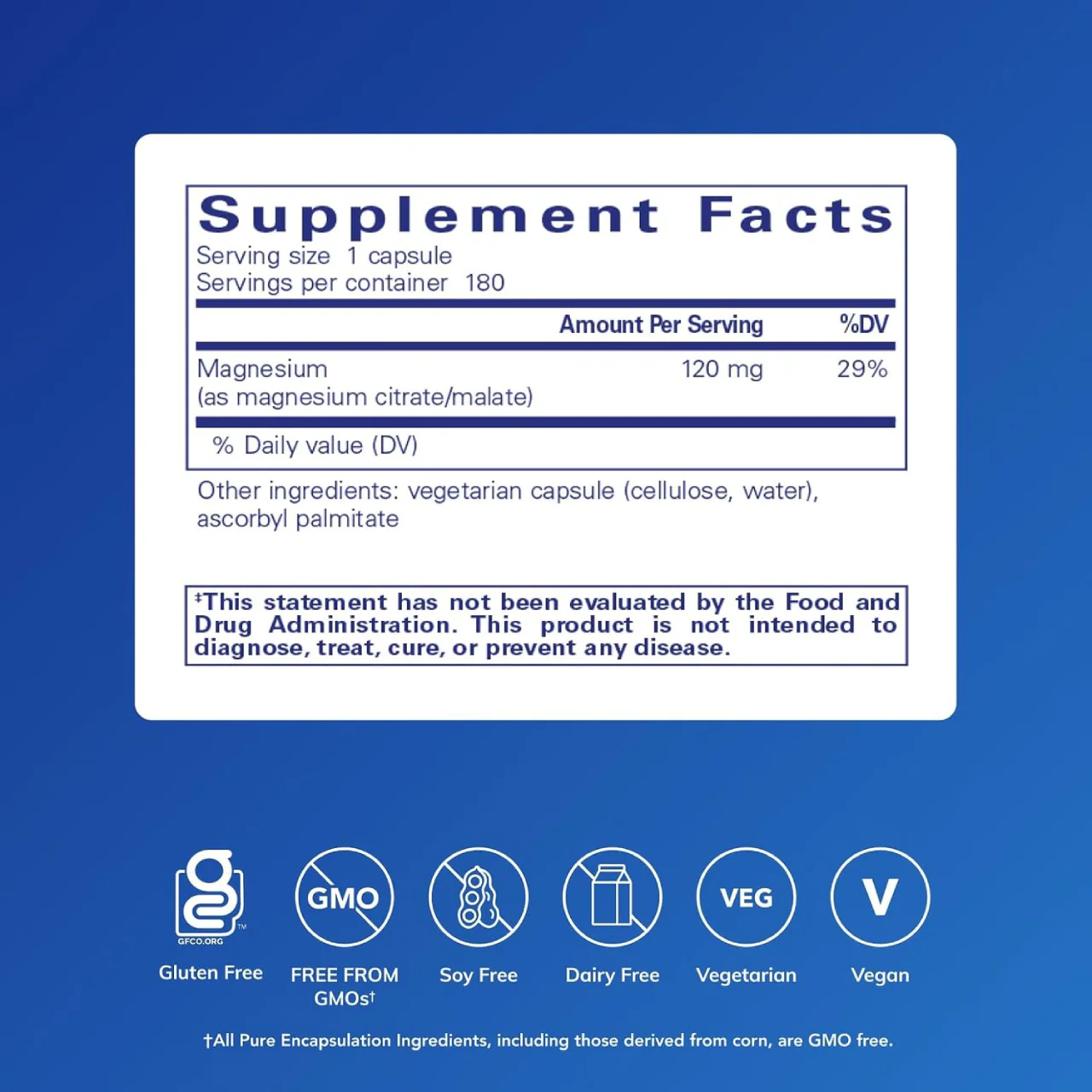 Pure Encapsulations - Magnesium Citrate | 180 Capsules - Image 2